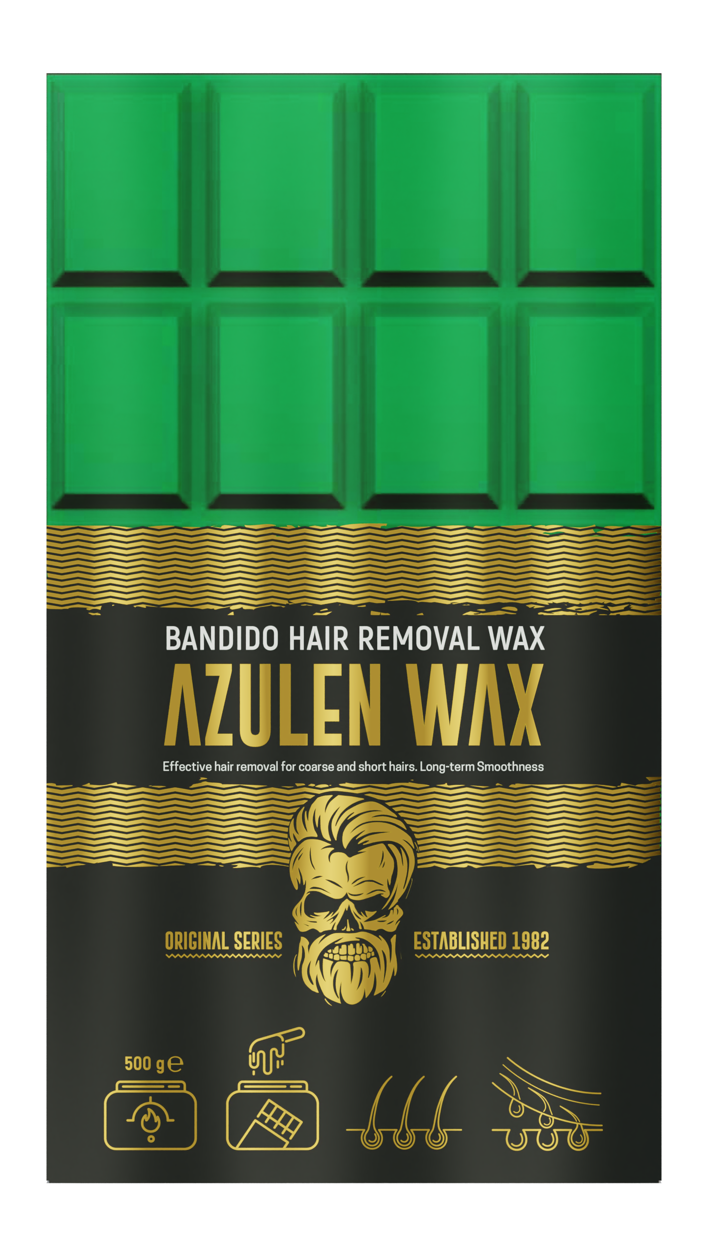 BANDIDO Hair Removal Wax, Unisex, 500g, Black, Milk, Azulen, Natural, 1300g Milk & Black Rosenform