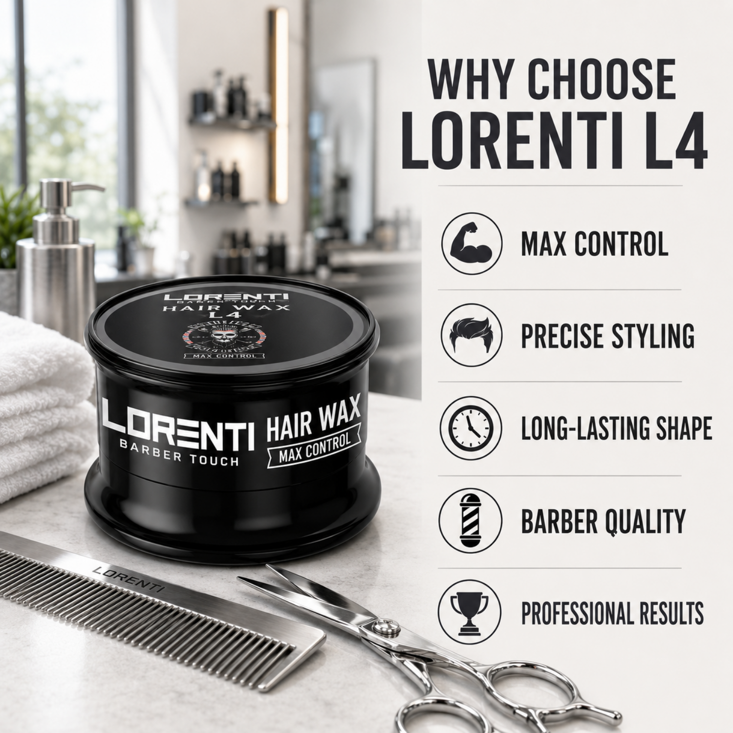 Lorenti Hair Wax L4 Max Control – Professionelles Haarwachs 150ml