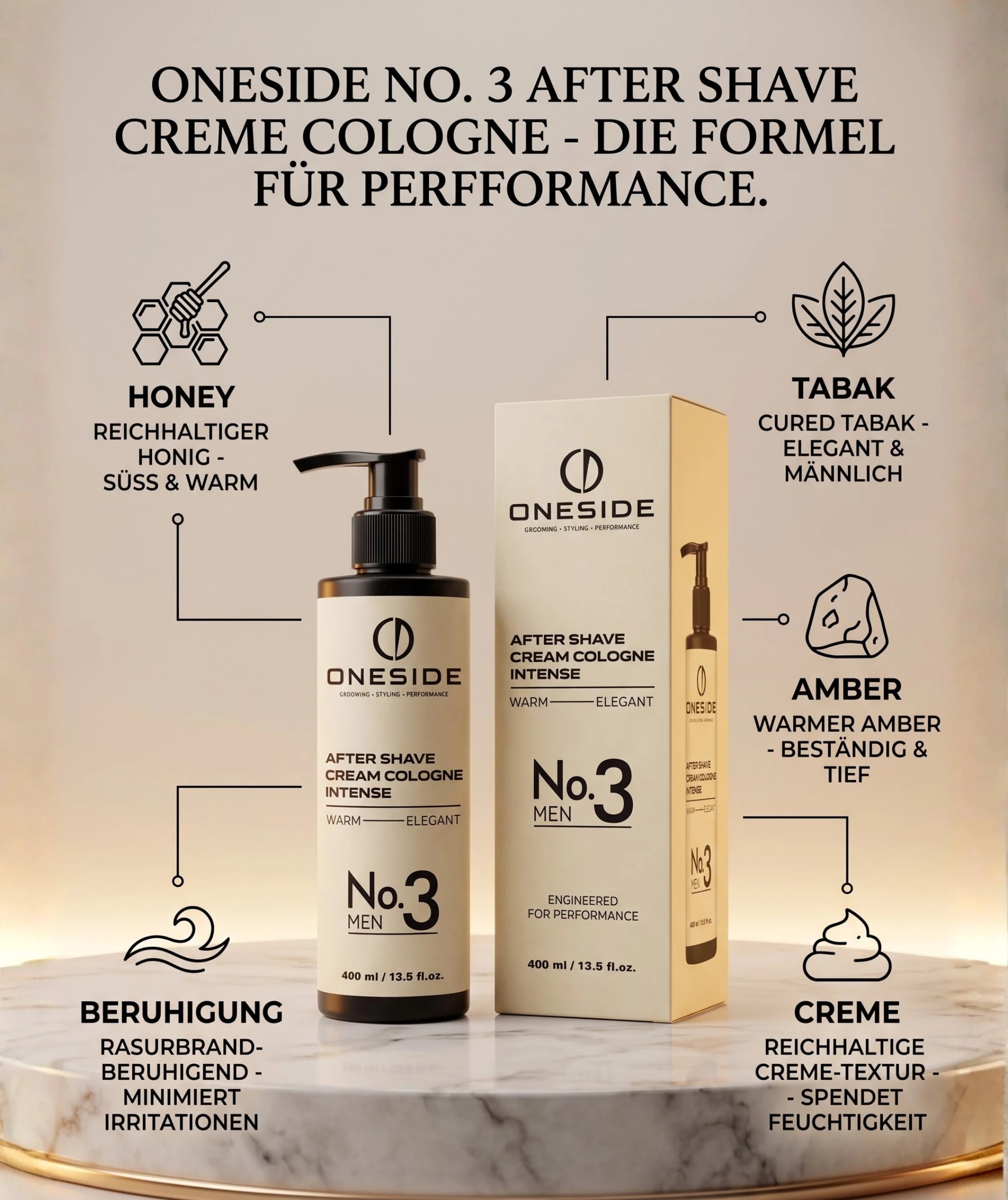 ONESIDE After Shave Cream Cologne No. 3 - Warm Elegant