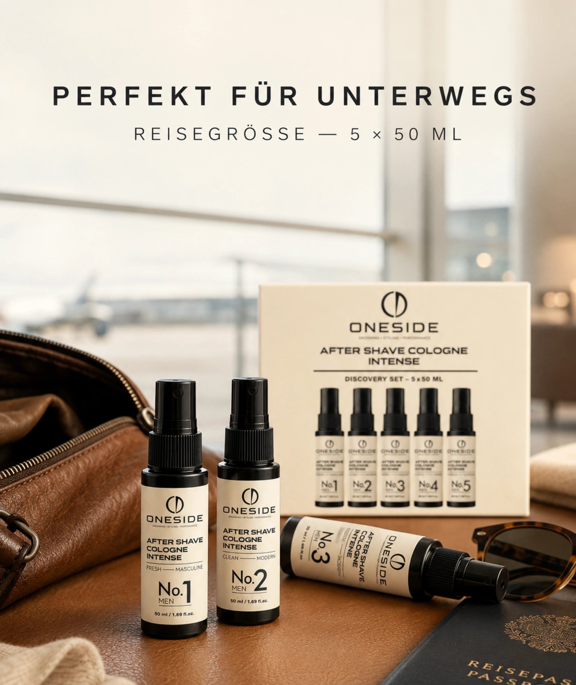 ONESIDE After Shave Cologne Intense — Discovery Set (5 × 50 ml)