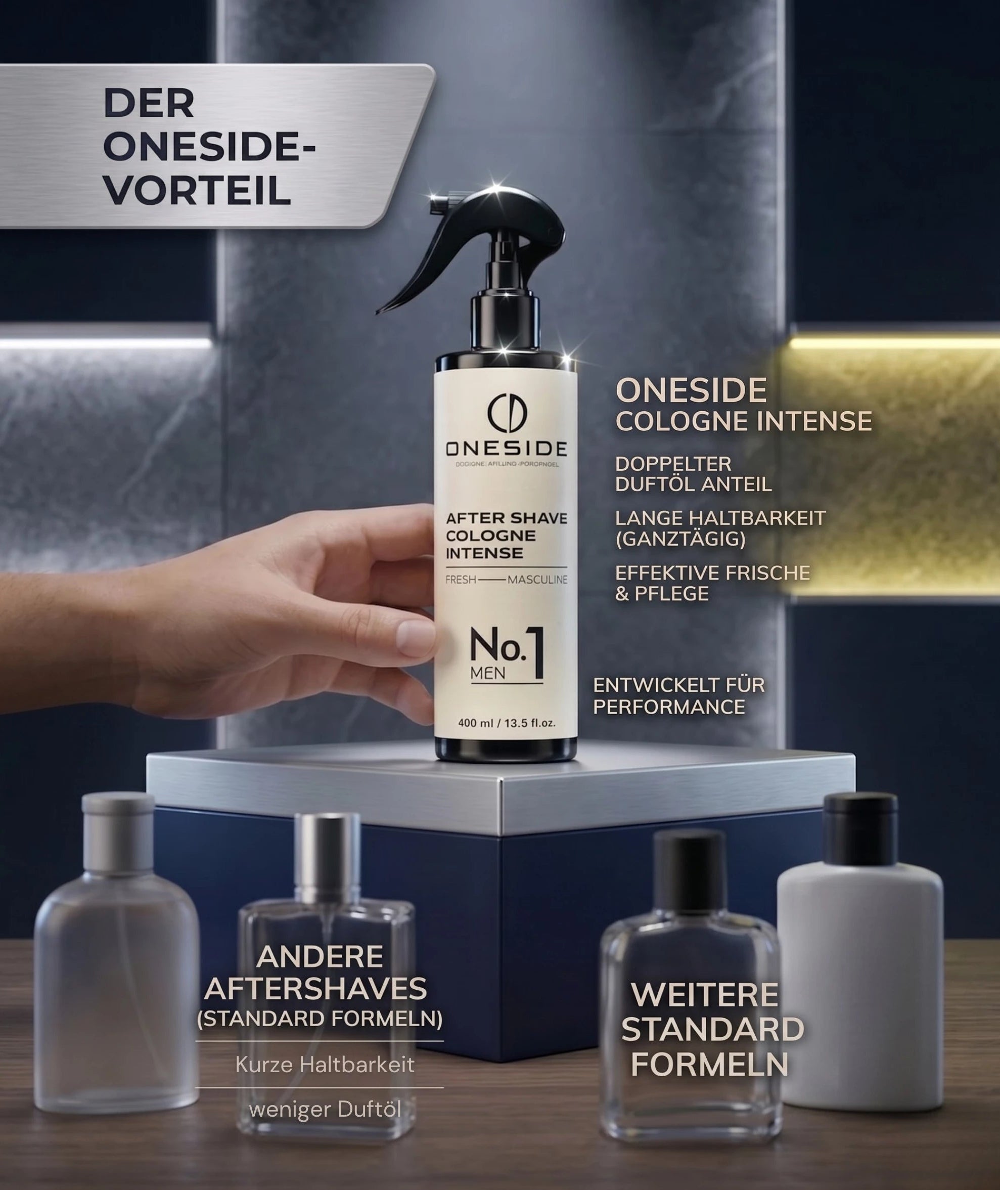 ONESIDE After Shave Cologne Intense No. 1 - Fresh Masculine