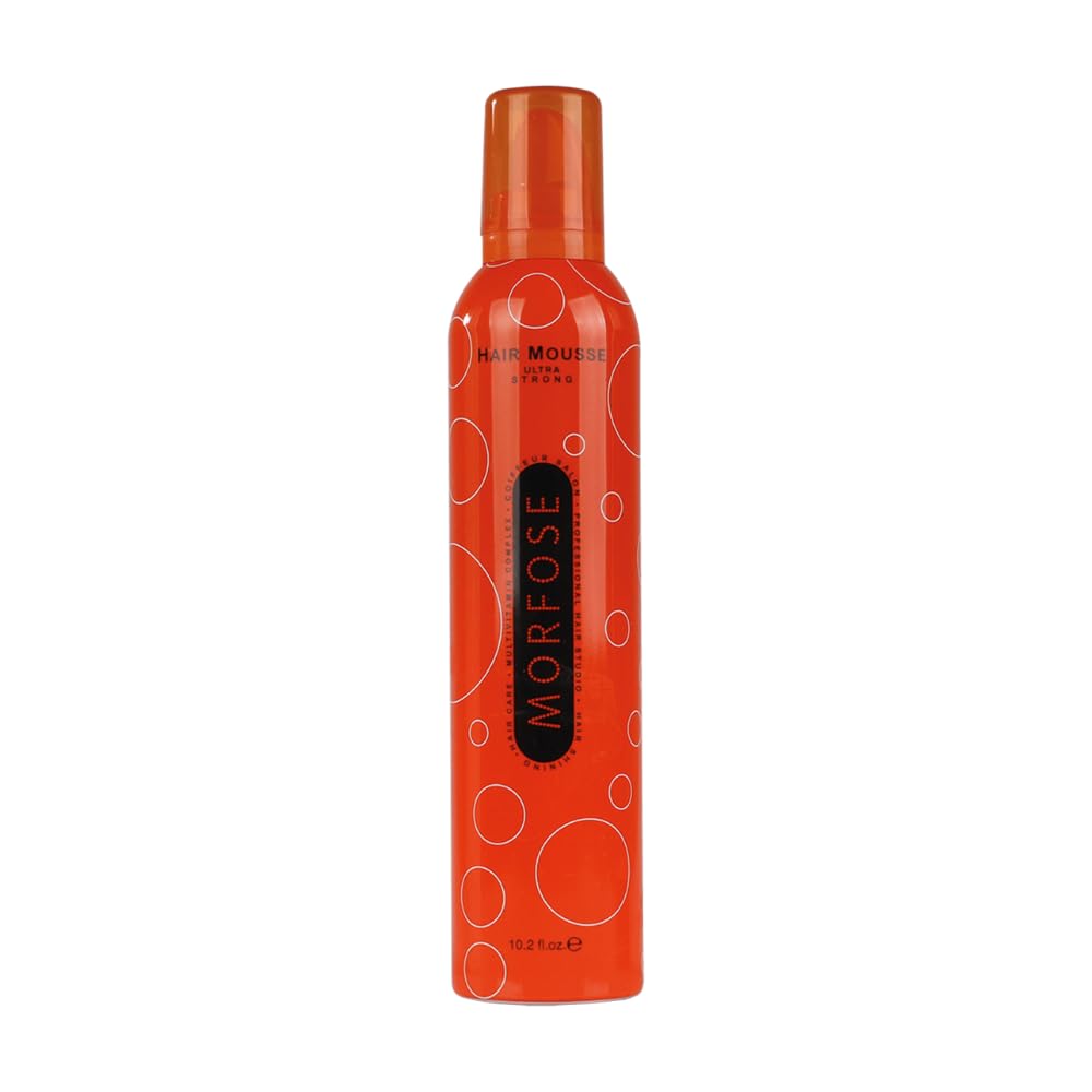 Morfose Hair Mousse Ultra Strong Orange 350 ml – Ultra starker Halt, maximales Volumen, professionelle Styling-Mousse für langanhaltende Definition