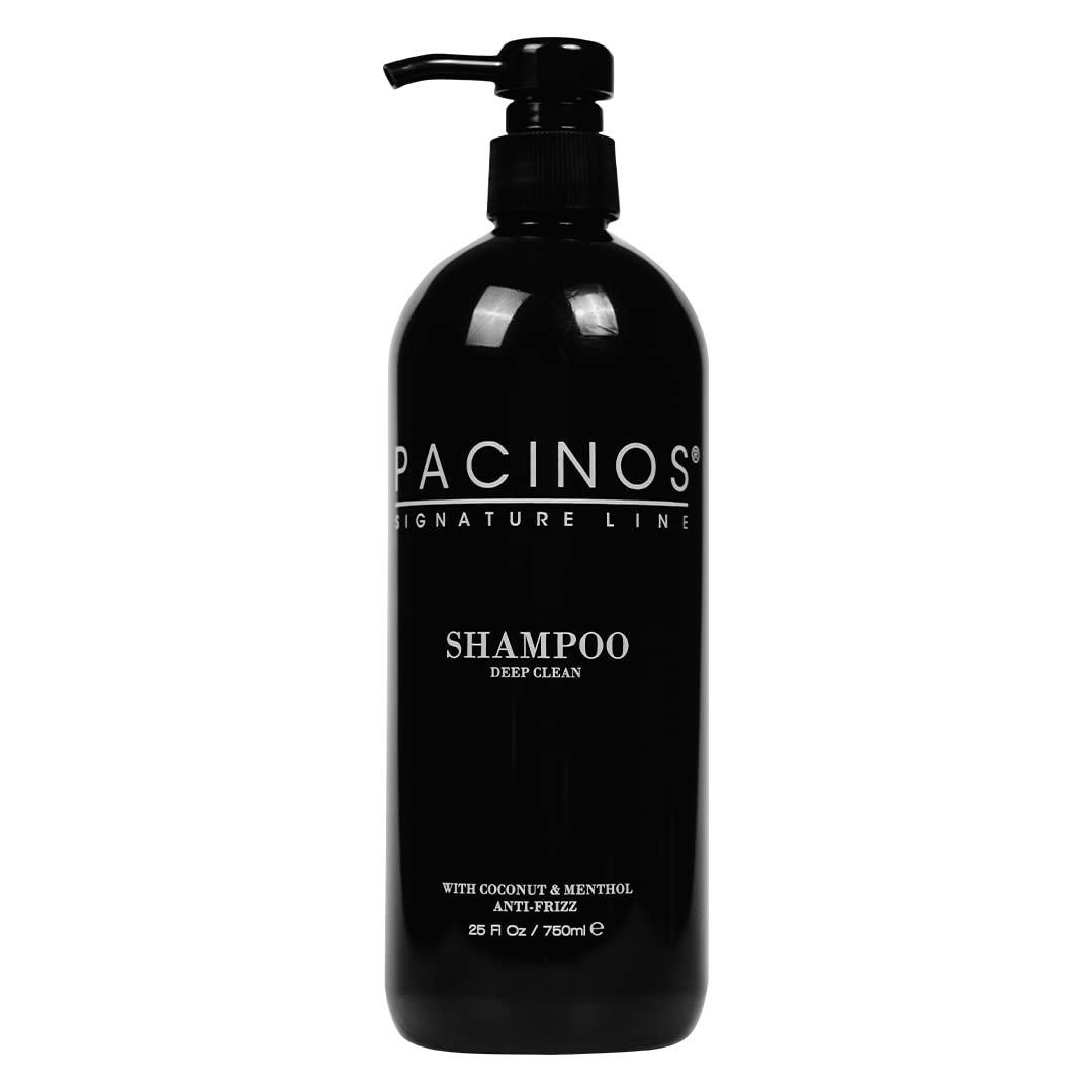 Pacinos Shampoo für Männer 750ml | Tiefen Reinigung | Friseur Herren | Friseurbedarf | Verringert Haarausfall | Barbershop | Für Alle Haartypen | Anti-Frizz | Kokosnuss & Menthol, Arganöl, Sonnenblumensamen, Süßmandel & Jojobaöl