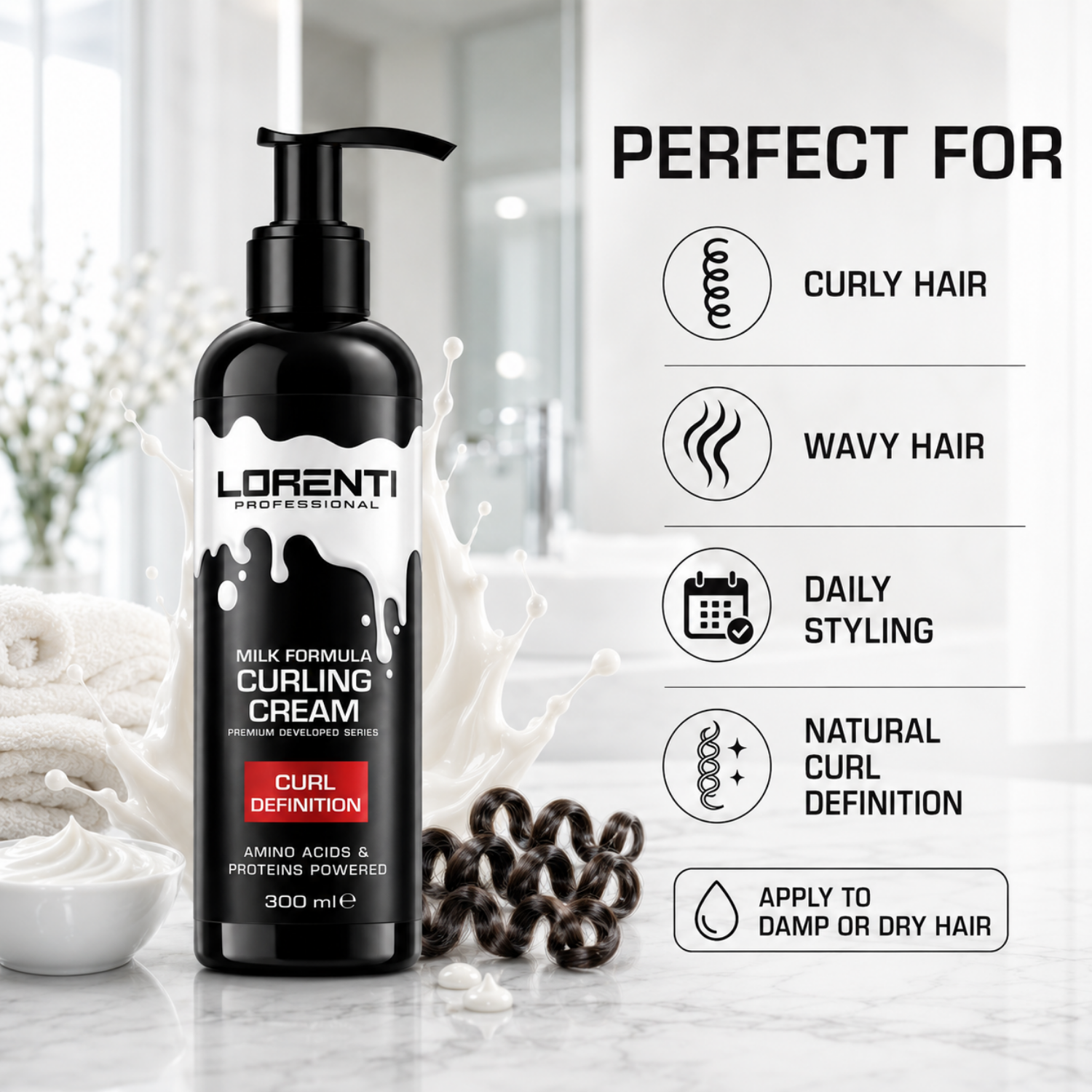 Lorenti Curling Cream 300 ml – Lockencreme für definierte Locken