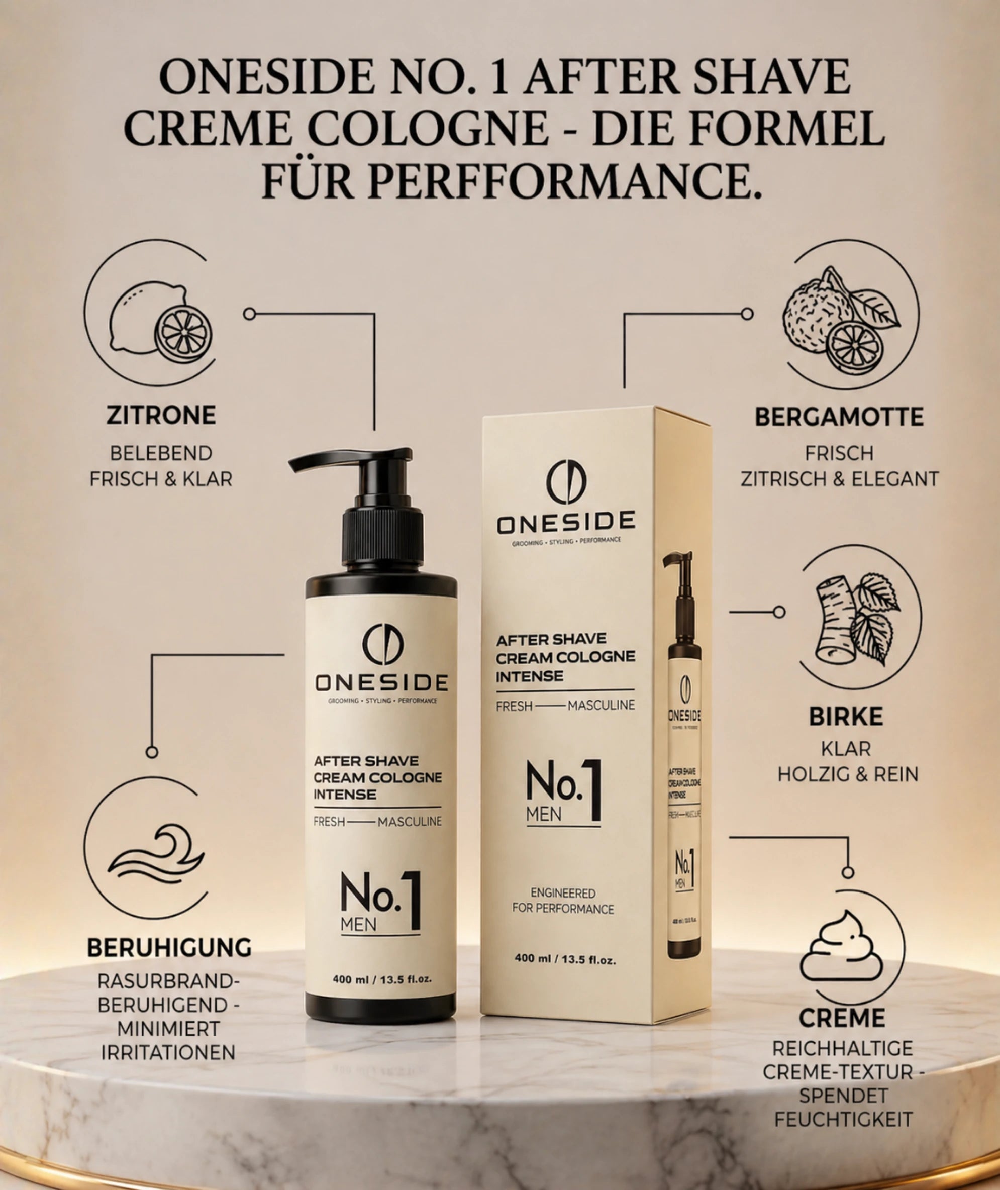ONESIDE After Shave Cream Cologne No. 1 - Fresh Masculine