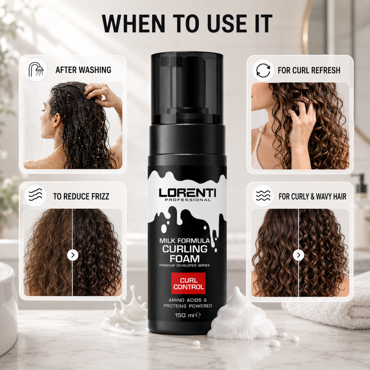 Lorenti Curling Foam Milk Formula 150 ml | Lockenschaum für definierte Curls