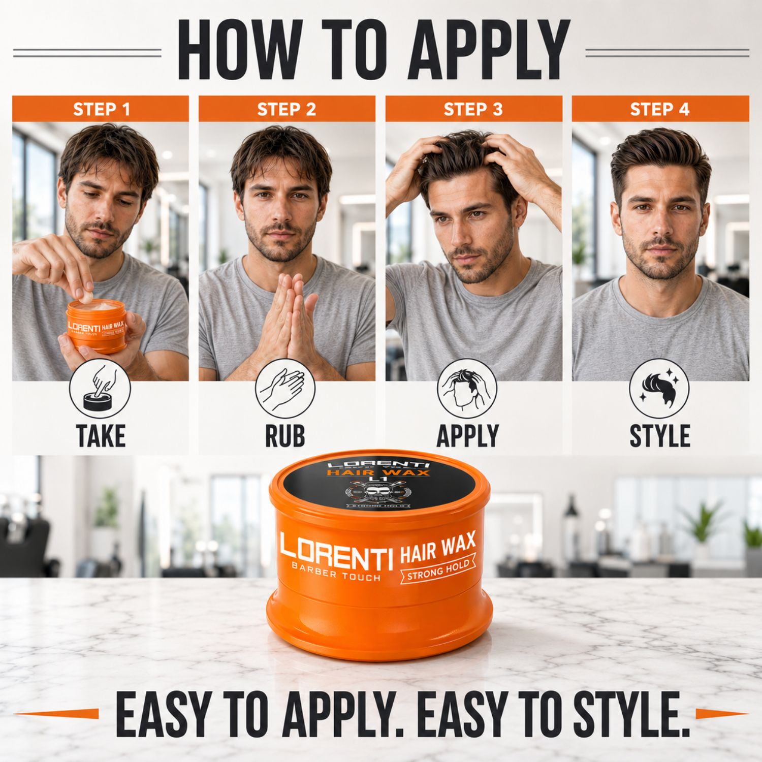 Lorenti Hair Wax L1 Strong Hold – Starkes Haarwachs für Herren 150ml