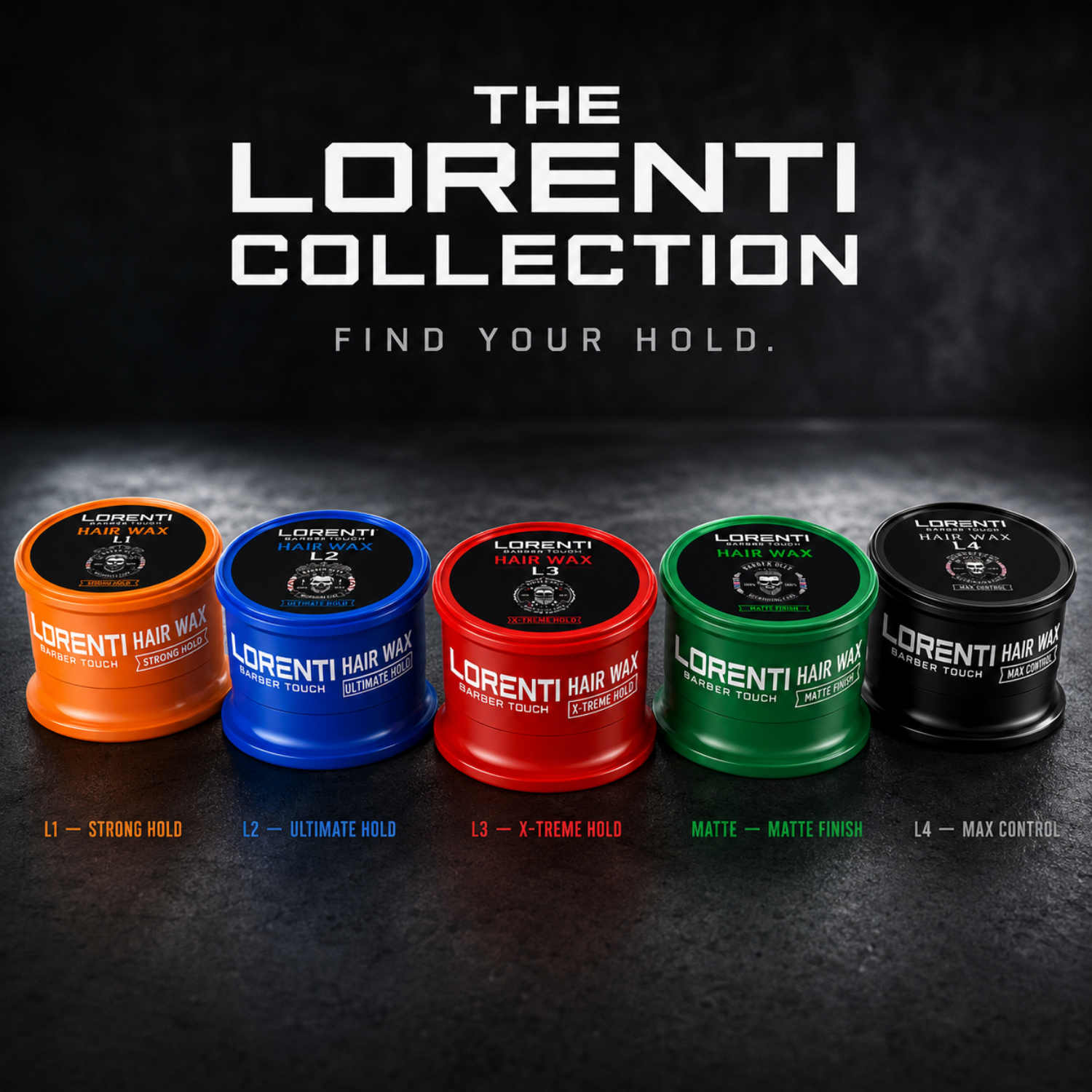 Lorenti Hair Wax Set – Barber Touch Haarwachs für Herren, L1,L2,L3,L4 & Matte Finish 150ml