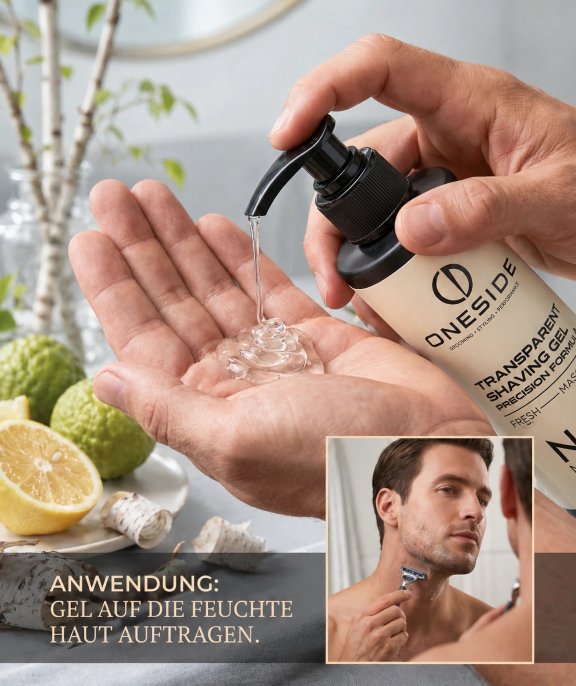 ONESIDE Transparent Shaving Gel No. 1 - Fresh Masculine