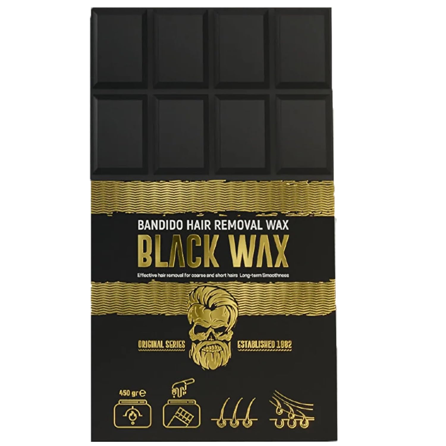 BANDIDO Hair Removal Wax, Unisex, 500gr, 01-Black