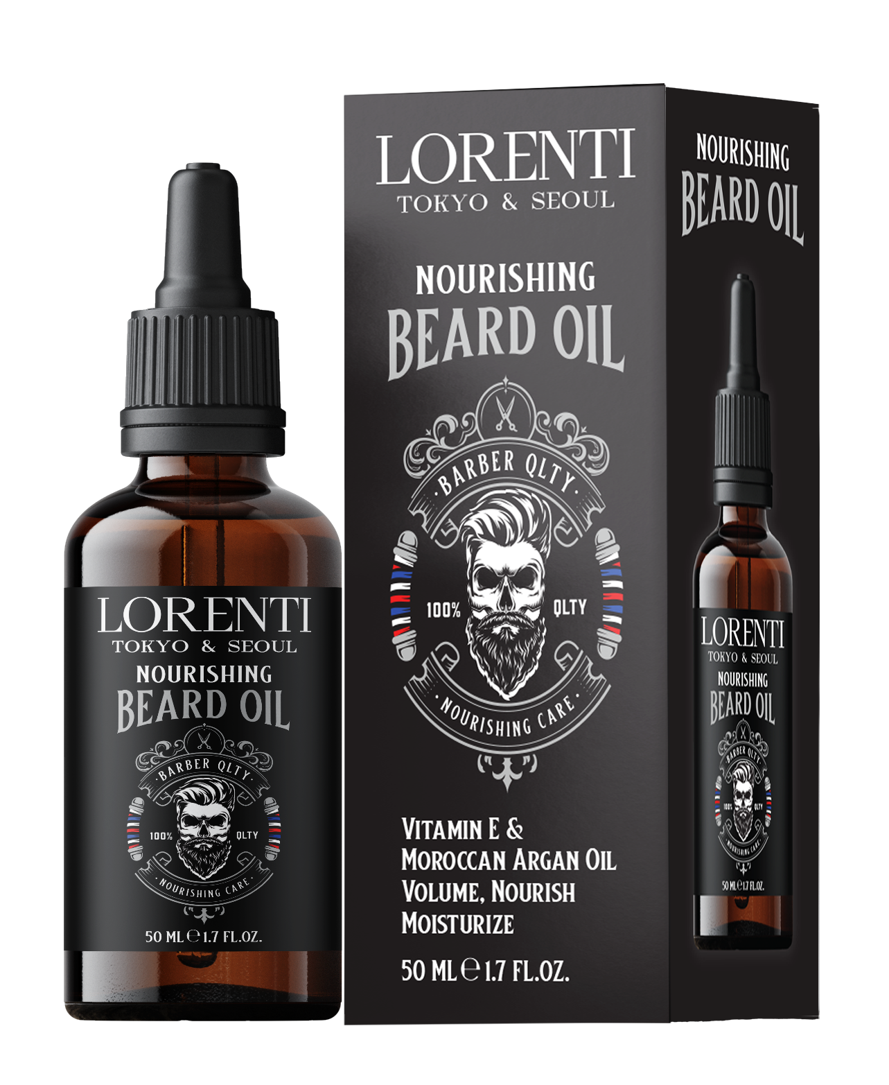 LORENTI TOKYO & SEOUL Beard Oil & Argan Barber Bartpflege und Styling Set