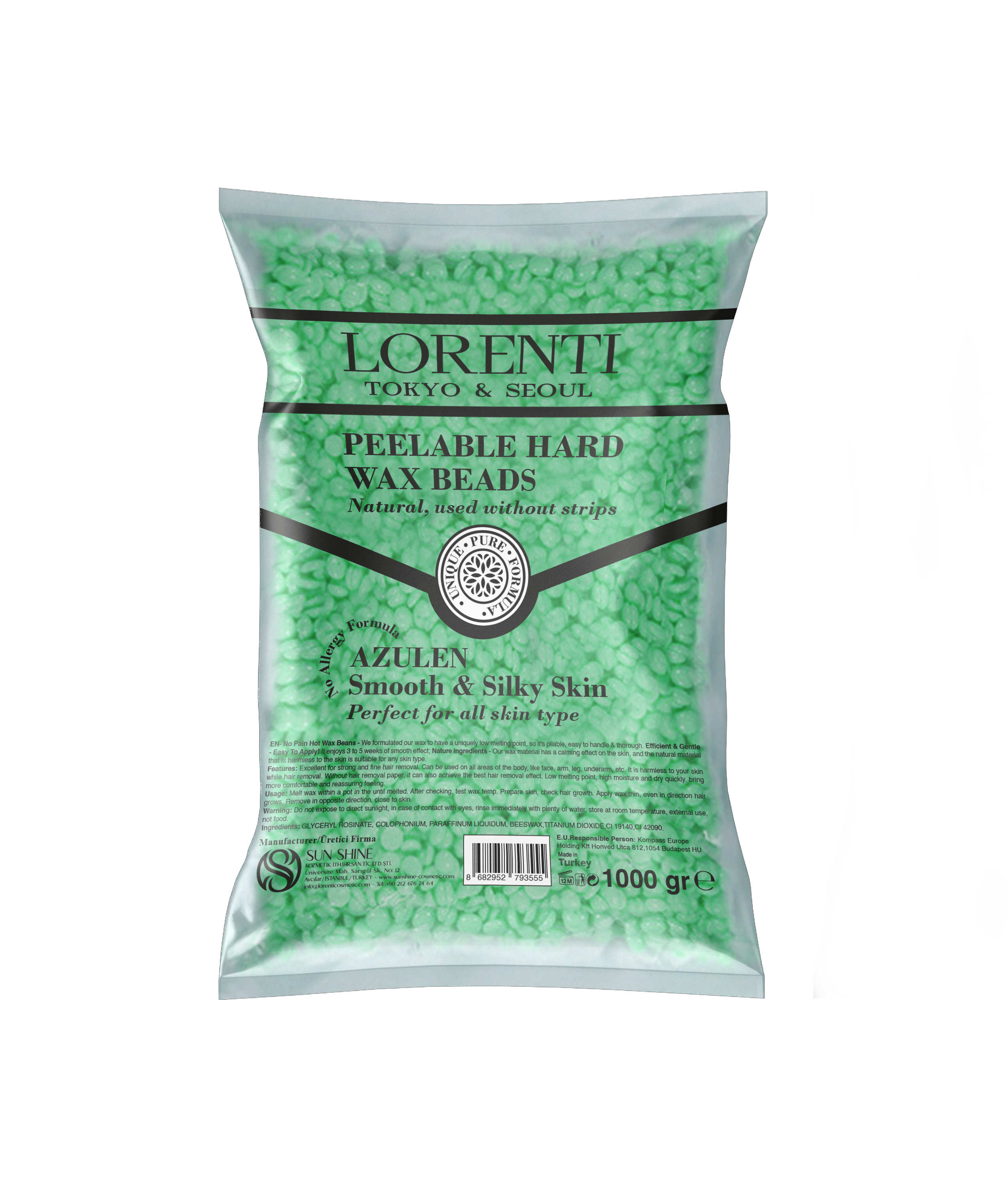 Lorenti Heißwachs Enthaarung in Perlenform Powdered,Black, Azulen, Natural 250gr & Powdered, Black, Azulen, Natural 1kg (Kopie)