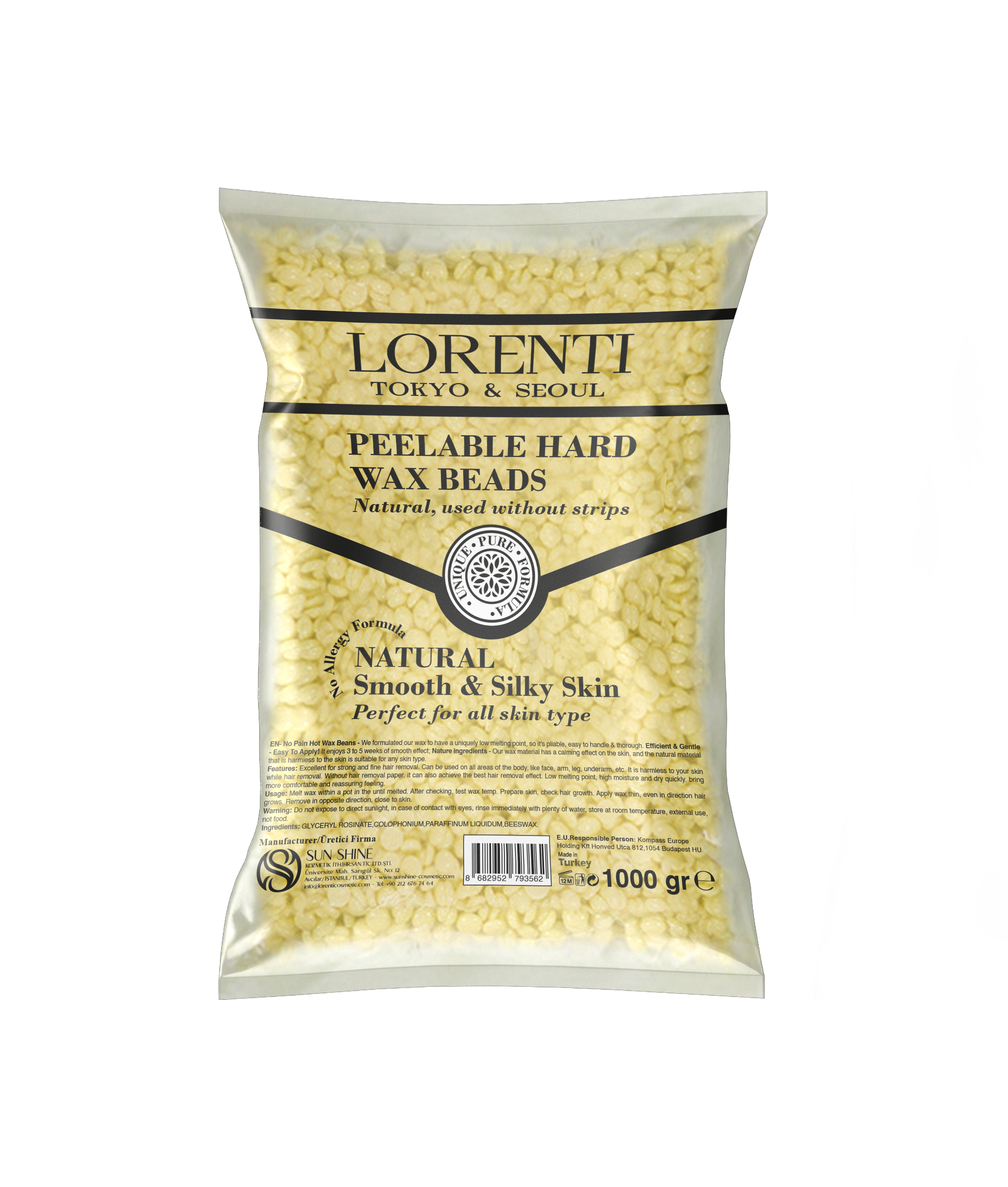 Lorenti Heißwachs Enthaarung in Perlenform Powdered,Black, Azulen, Natural 250gr & Powdered, Black, Azulen, Natural 1kg (Kopie)