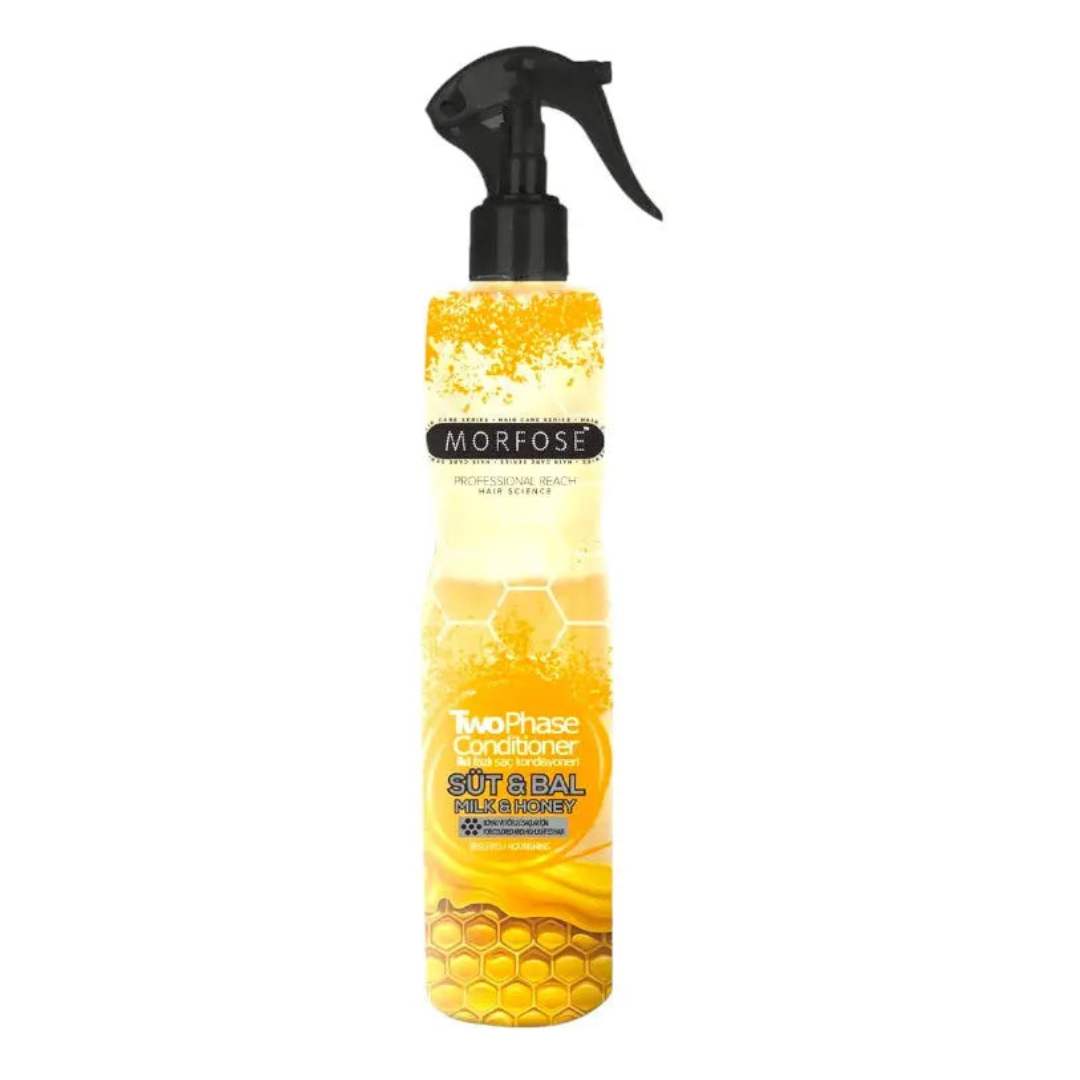 Morfose 2 Phase Conditioner Argan, Milk & Honey, Supreme, Quinoa & Hemp, Milk Therapy, Keratin, Biotin, Collagen, Amino Keratin 400 ml