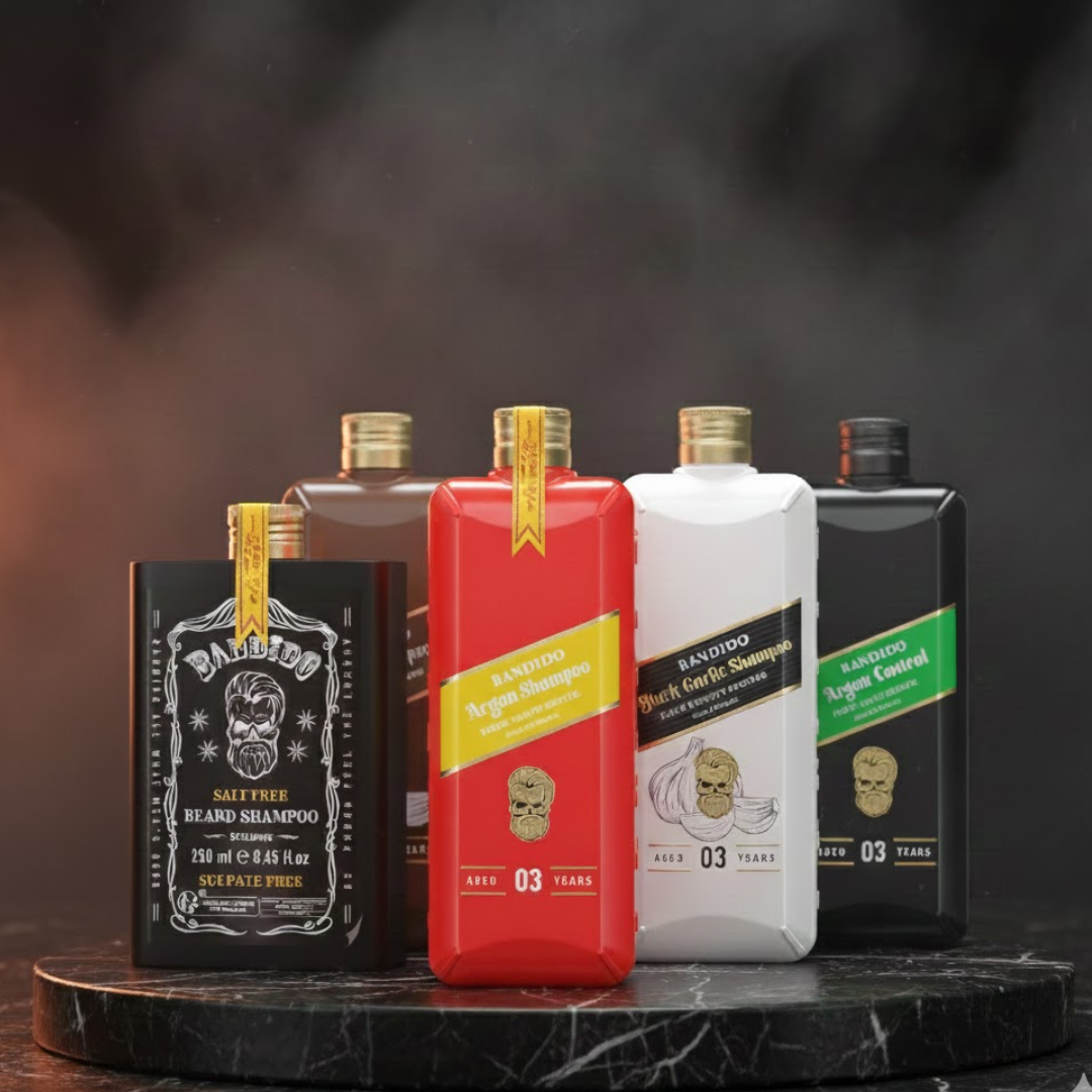 Bandido Haar Shampo Dandruff, KERATIN, ARGAN, GARLIC 350ML & BARTSHAMPOO 250ML