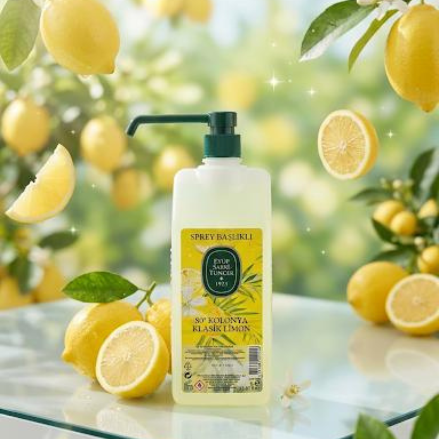 Eyüp Sabri Tuncer Zitronenkolonia 80° – Pumpspender 1L | Klassik Limon Kolonya