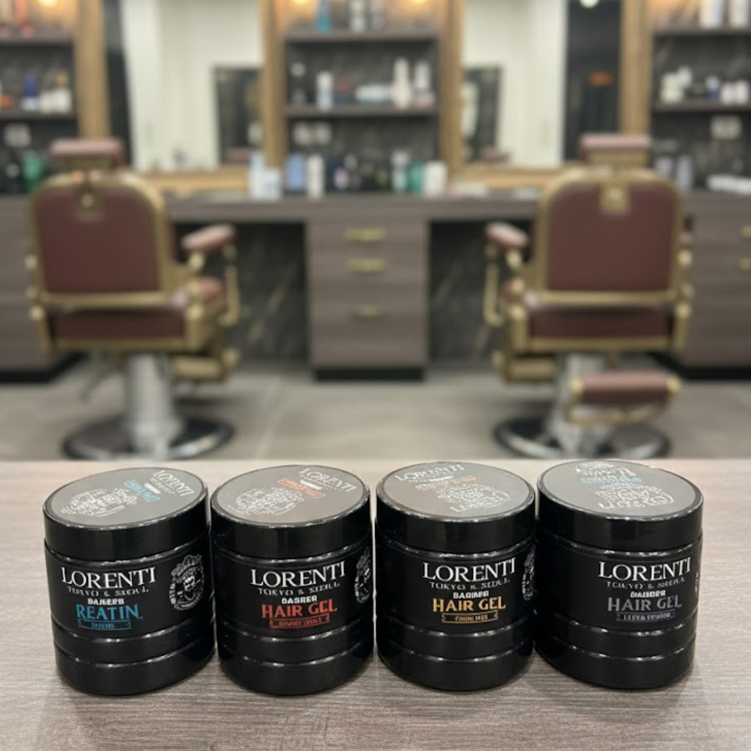 LORENTI TOKYO & SEOUL Barber Hair Styling Gel KERATIN, GUMMY HOLD, ARGAN OIL, BIOTIN 500ml