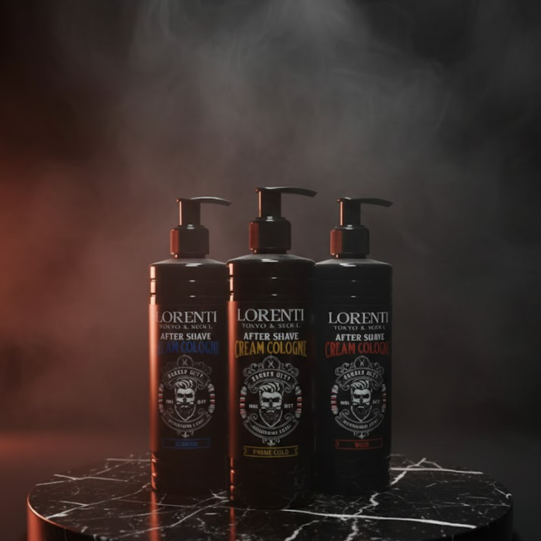 LORENTI TOKYO & SEOUL Barber After Shave Cream Cologne Lotion Men 400ml Prime Gold, Icberg, Wild