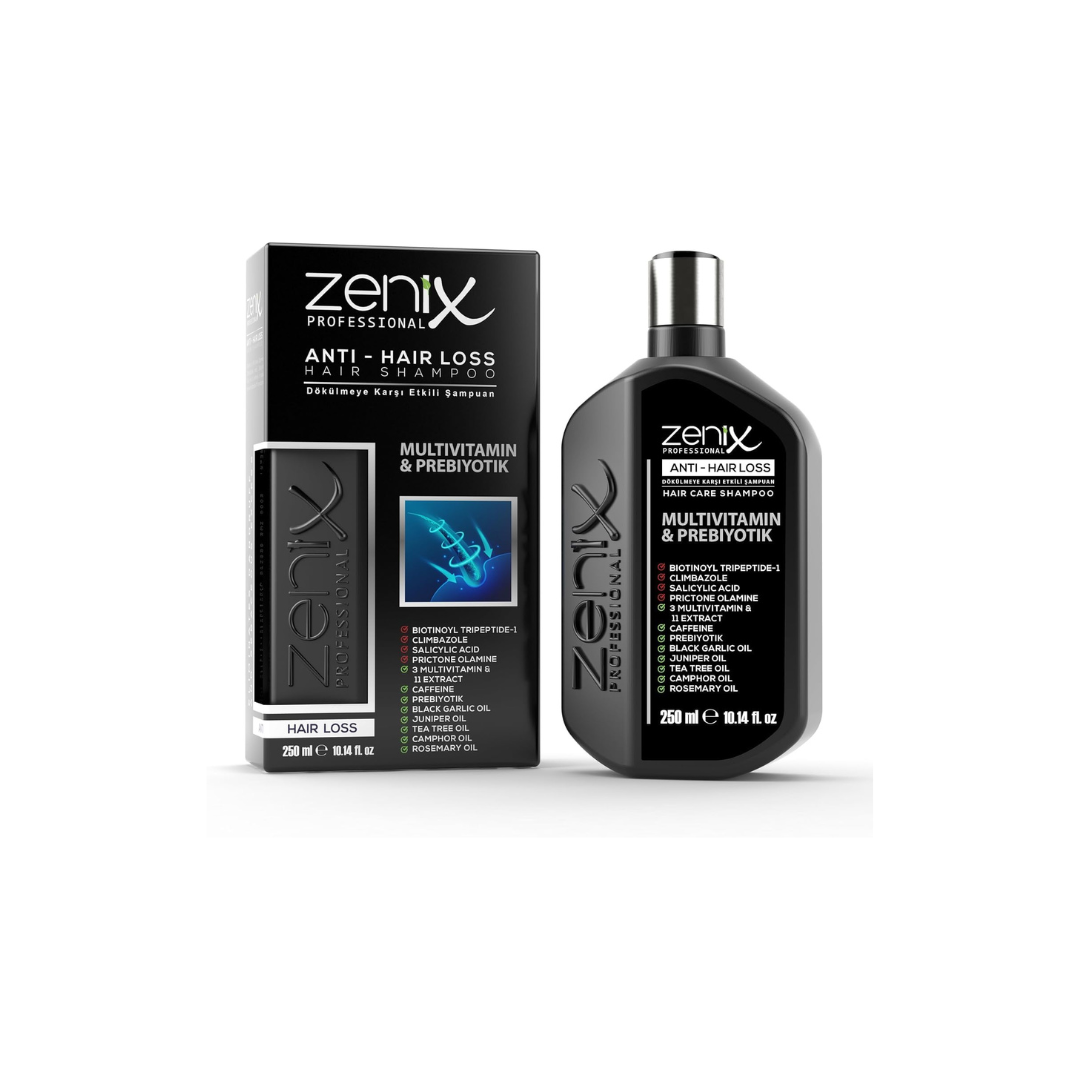 Zenix Professional Anti-Hair Loss Shampoo - 11 Pflanzliche Extrakte & Koffein - Gegen Haarausfall und Stimuliert das Haarwachstum - Nährt und spendet Feuchtigkeit - Für dickeres, stärkeres Haar