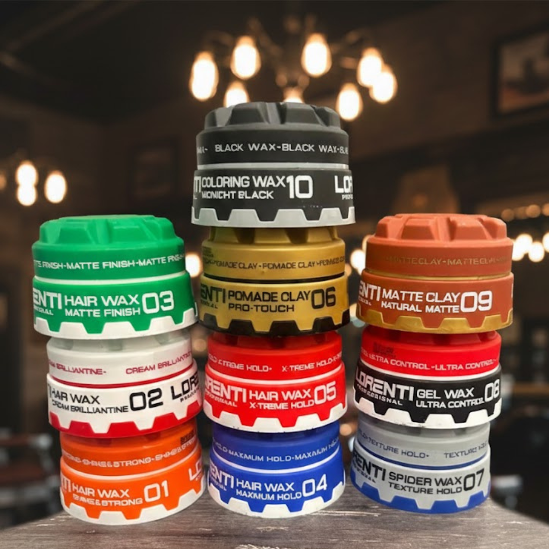 LORENTI TOKYO & SEOUL Color Hair Wax, Shine & Strong 01, Cream Brilliantine 02, Matte Finish 03, Maximum Hold 04, X-Treme Hold 05, Pro-Touch 06, Texture Hold 07, Ultra Control 08, Natural Matte 09, Midnight Black 10, 150ml