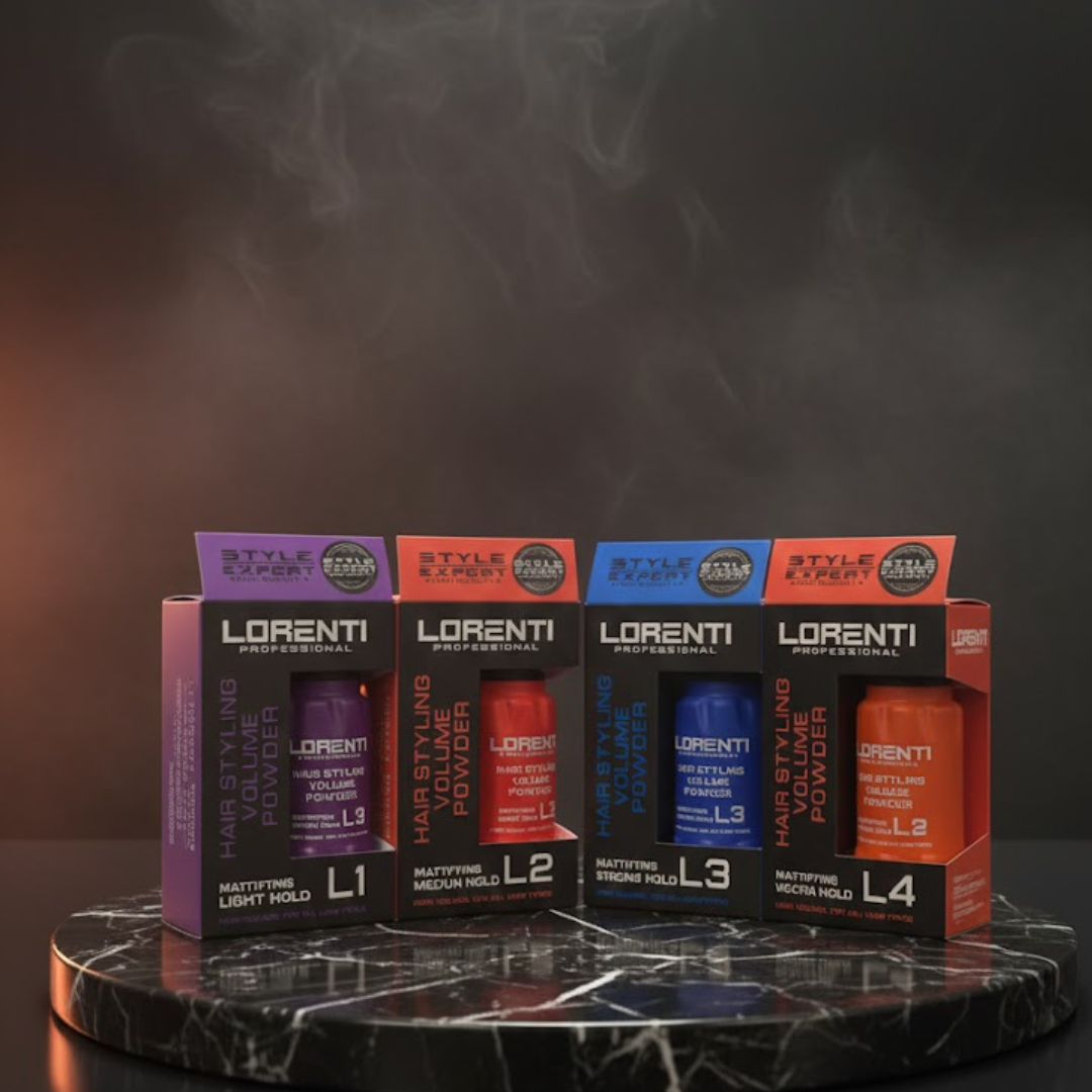 Lorenti Professional Hair Styling Volume Powder Set L1–L4 – Light, Medium, Strong & Ultra Hold | Mattifying Volumenpuder für alle Haartypen | 30 g