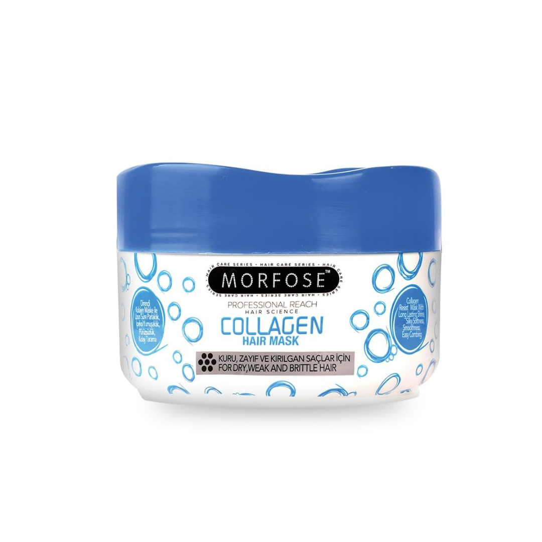 Morfose Collagen Hair Mask Blue 500 ml – Aufbauende Kollagen-Haarkur für mehr Volumen, Stärke & Geschmeidigkeit