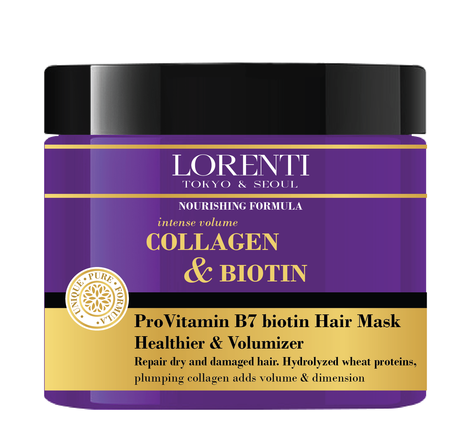 LORENTI TOKYO & SEOUL Coconut Milk, Argan Oil, Black Garlic, Collagen & Biotin, Brazilian Keratin Hair Care Mask 500ml