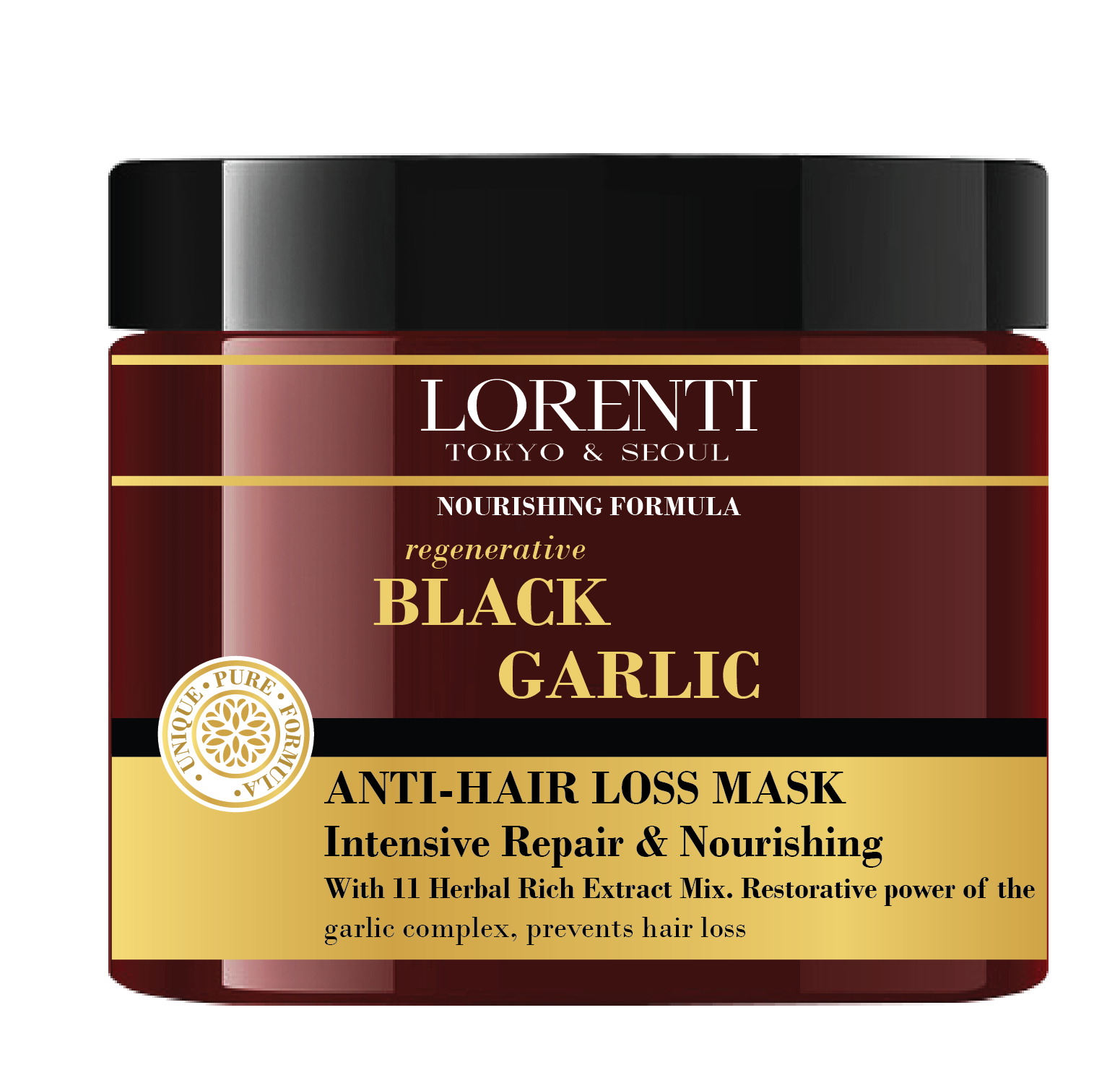 LORENTI TOKYO & SEOUL Coconut Milk, Argan Oil, Black Garlic, Collagen & Biotin, Brazilian Keratin Hair Care Mask 500ml