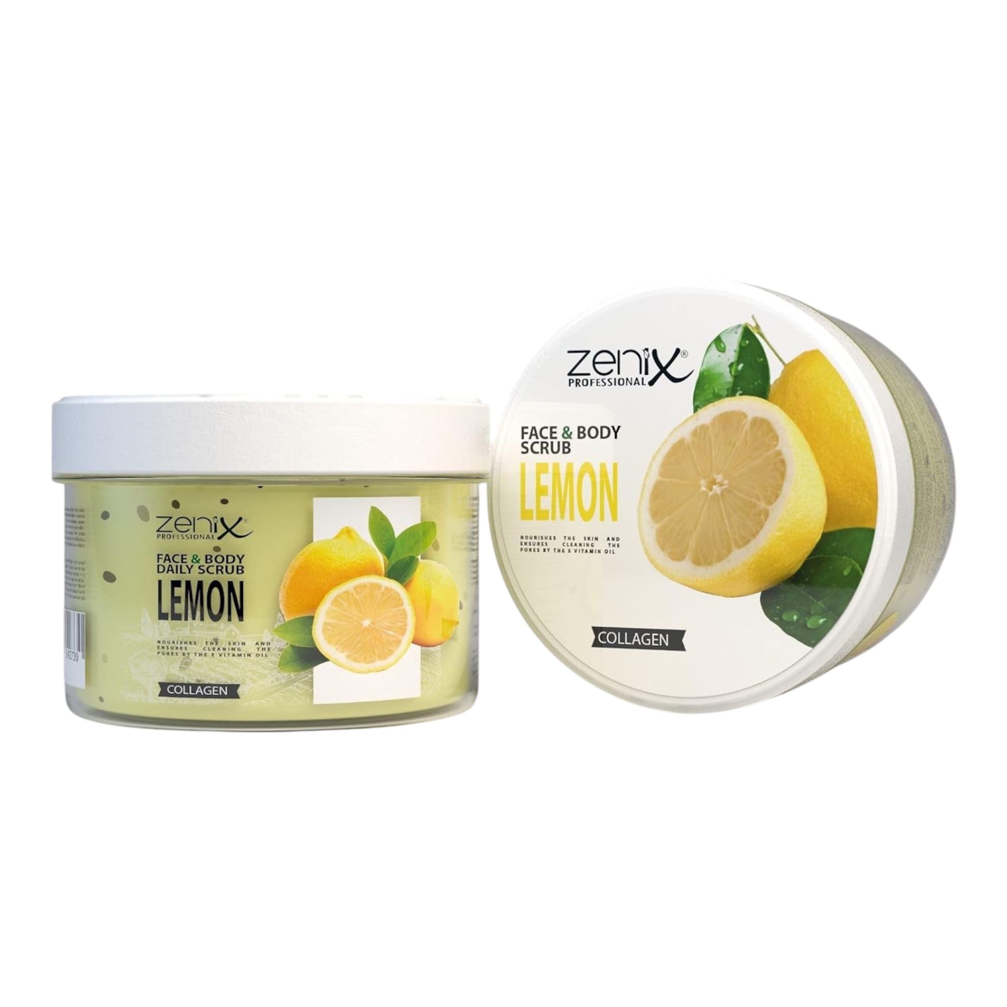 Zenix Face & Body Scrub 275ml | Hautreinigendes Peeling für Gesicht und Körper | entfernt abgestorbene Zellen | klärt Talg | pflegt die Haut | Spendet der Haut Feuchtigkeit - (Lemon)