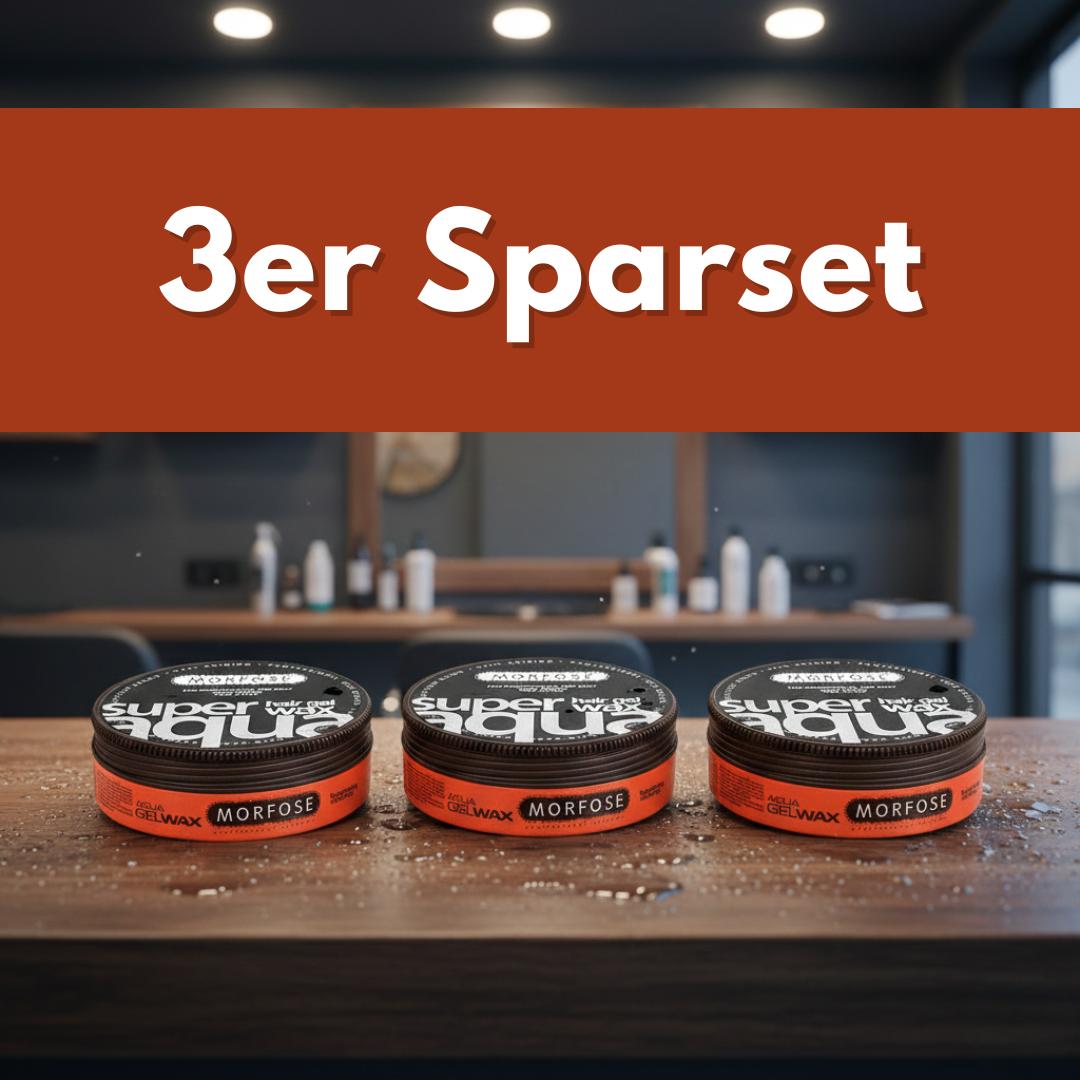 3ER SPARSET Morfose Super Aqua Wax 3x175 ml – Starkes Styling-Wax mit Glanz & flexiblem Halt