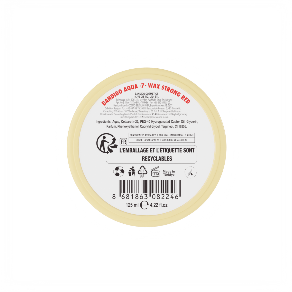 Bandido Aqua Wax Nr.7 Red 125ml Haargel mit Fruchtigem Duft - AZURUM