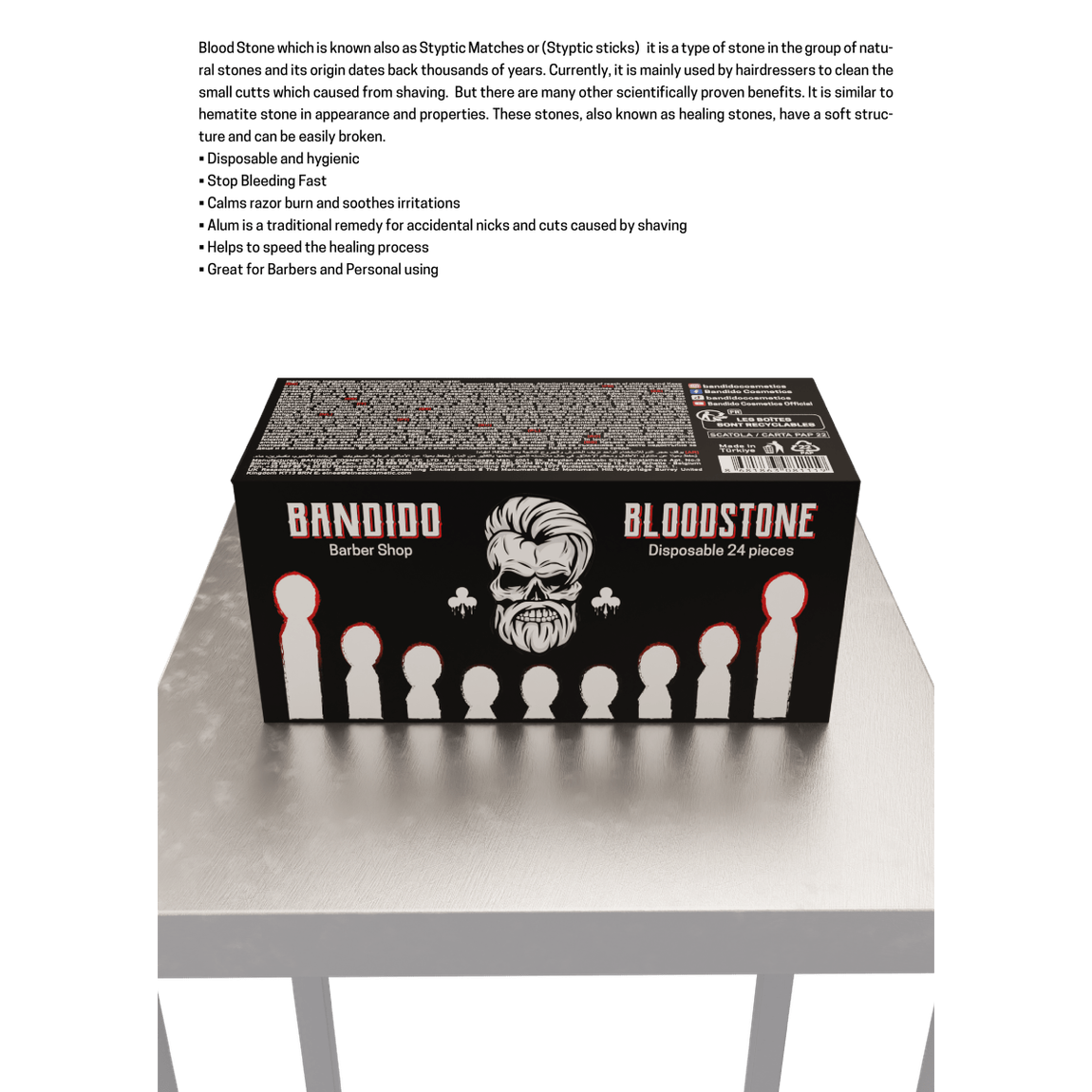 Bandido Barber Bloodstone 24 Packungen a 20 Stück Einweg Blutstiller - AZURUM