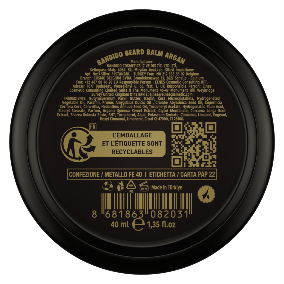 Bandido Beard Balm 40ml Argan Oil - AZURUM