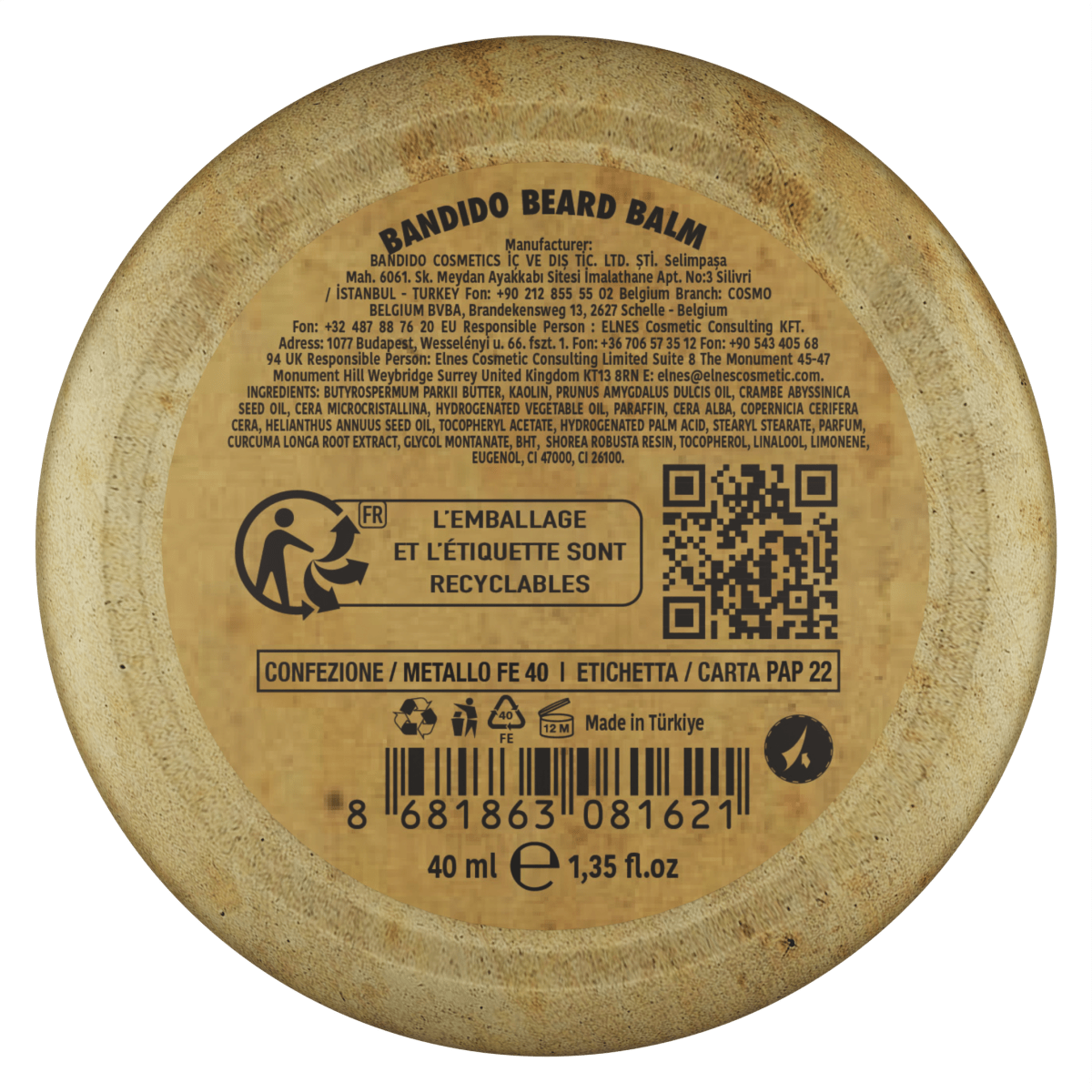 Bandido Beard Balm 40ml Klassik mit zitrischem Duft - AZURUM