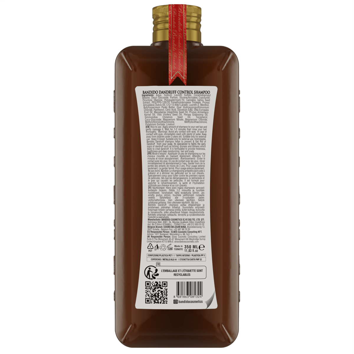 Bandido Haar Shampo Dandruff Control 350ML Anti Schuppen Shampoo - AZURUM