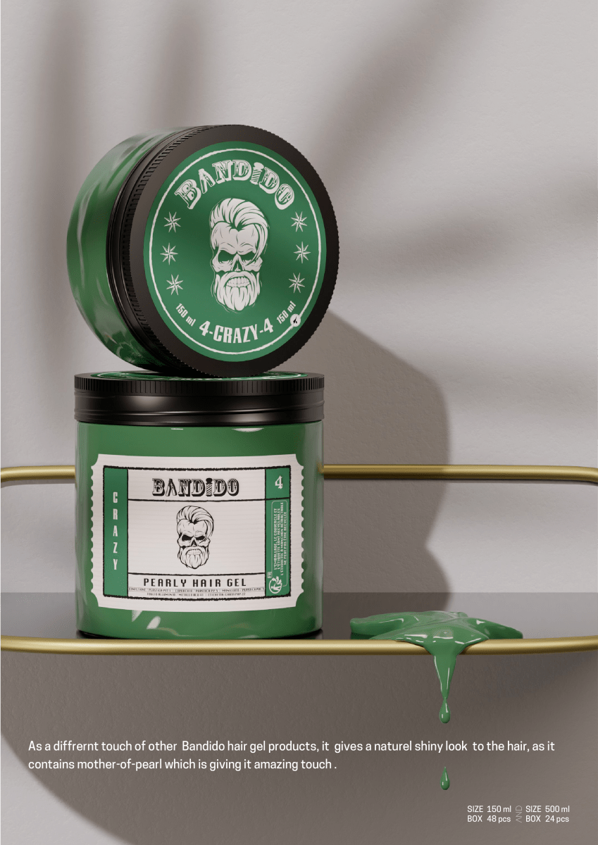 Bandido Hair Styling Gel Men 500ml 04 CRAZY Haargel - AZURUM