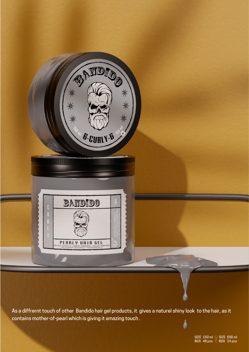 Bandido Hair Styling Gel Men 500ml 06 CURLY Locken Styling Gel - AZURUM