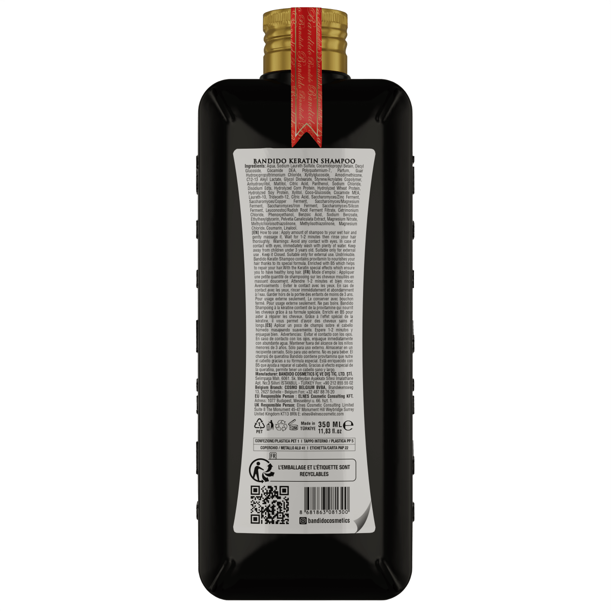 Bandido Men Keratin Shampoo 350ml - AZURUM