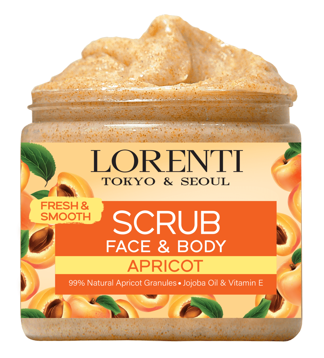 LORENTI TOKYO & SEOUL Face & Body Scrub 500ml Apricot - AZURUM