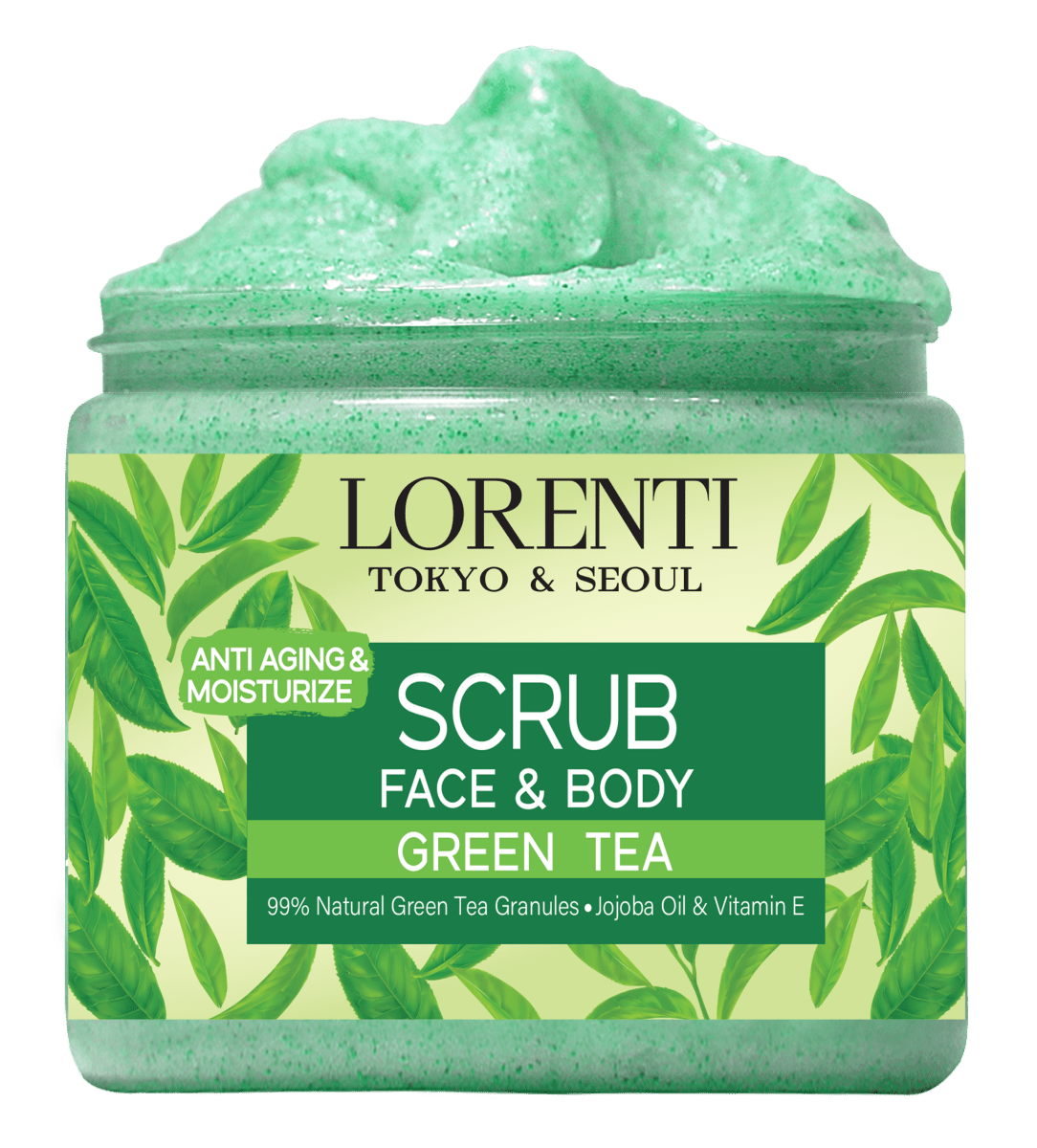 LORENTI TOKYO & SEOUL Face & Body Scrub 500ml Green Tea - AZURUM