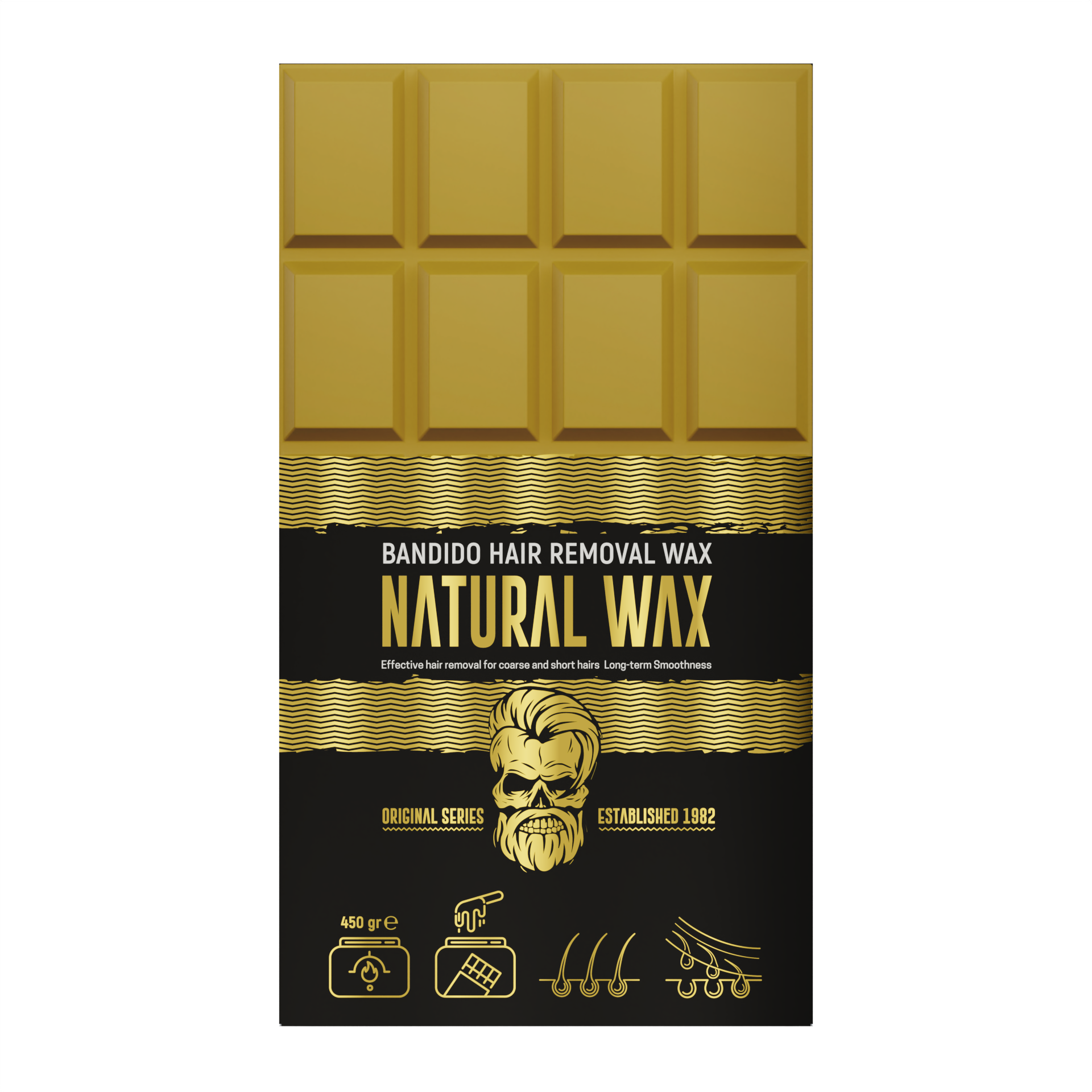 BANDIDO Hair Removal Wax, Unisex, 500g, Black, Milk, Azulen, Natural, 1300g  Milk & Black Rosenform