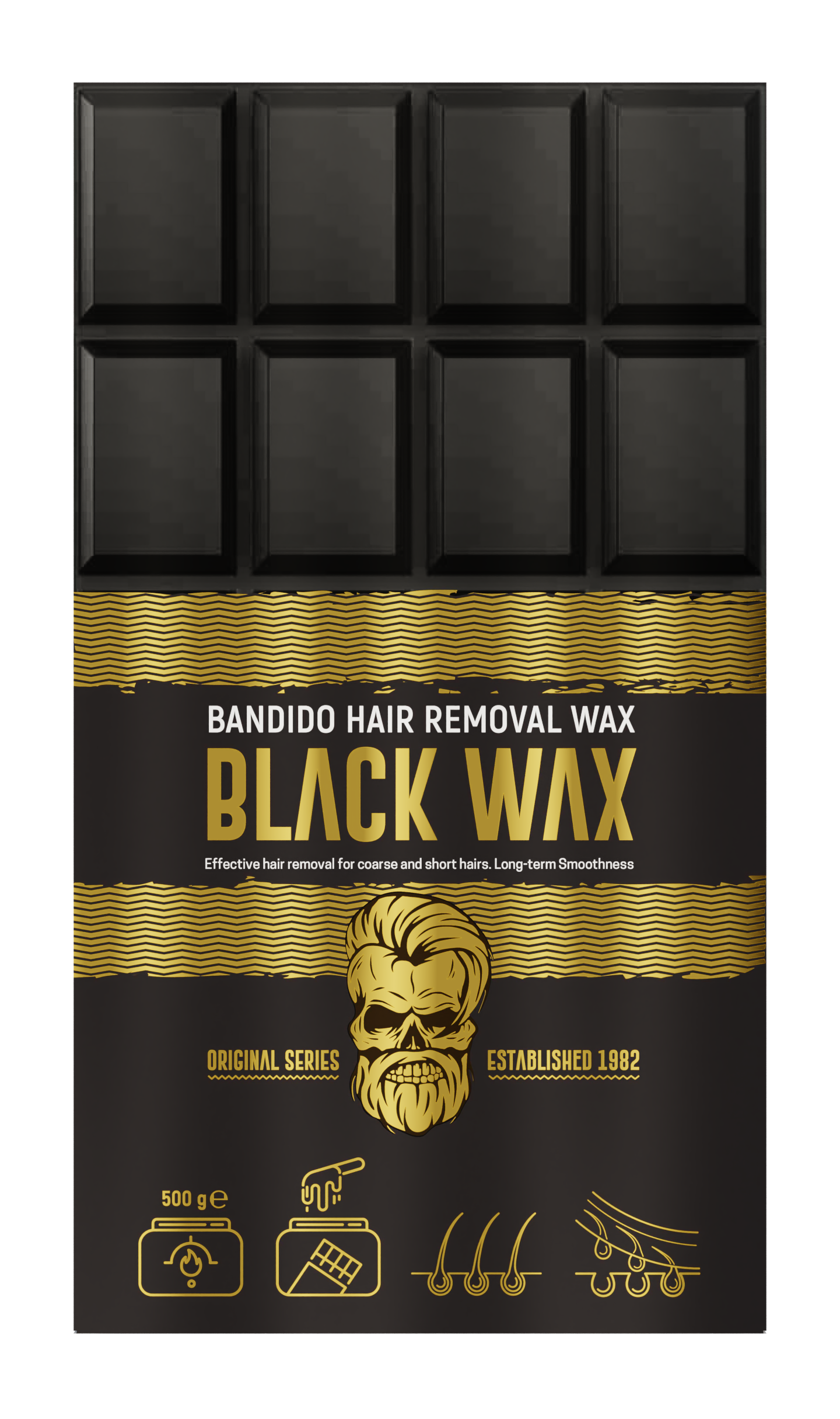 BANDIDO Hair Removal Wax, Unisex, 500g, Black, Milk, Azulen, Natural, 1300g  Milk & Black Rosenform