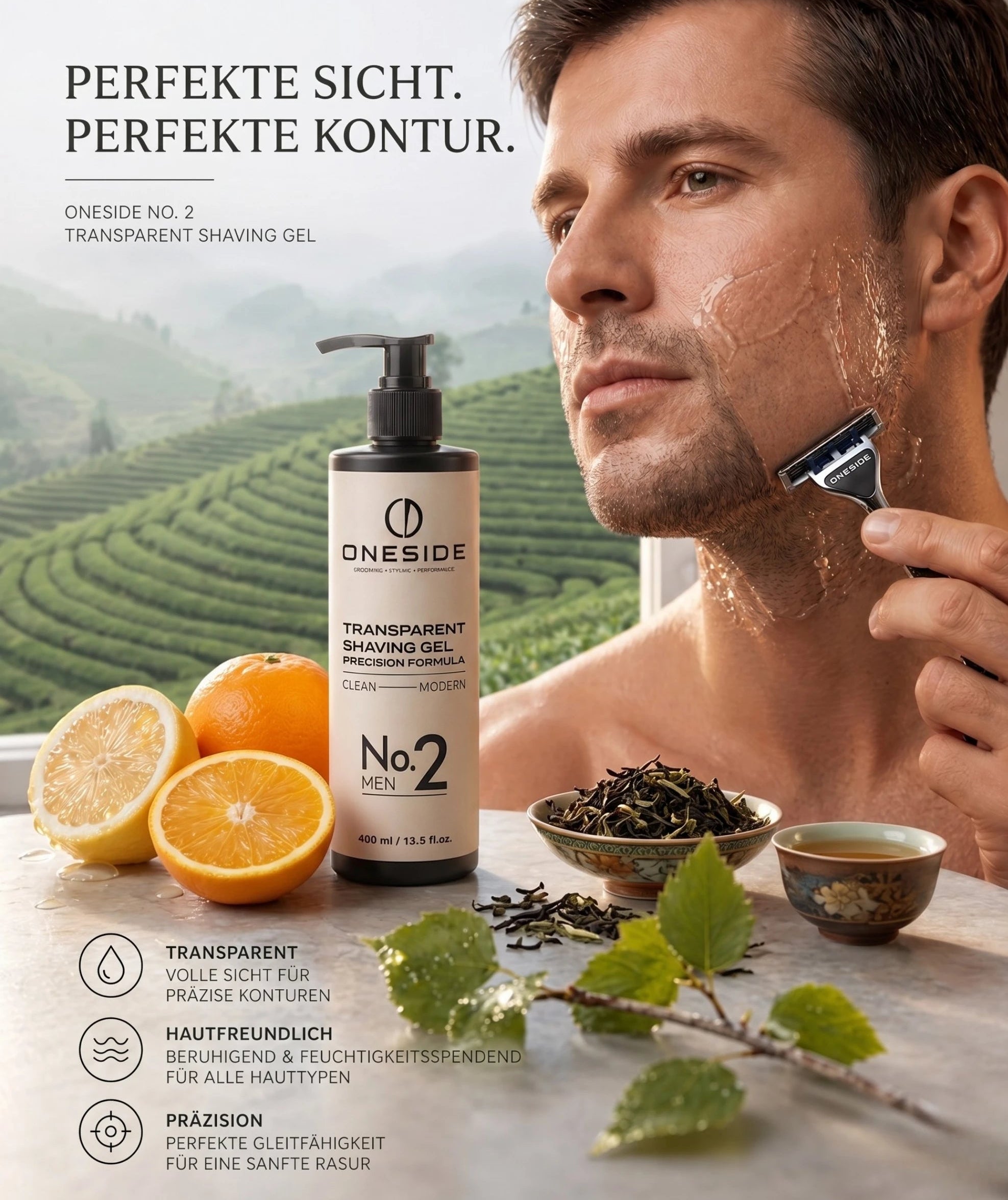 ONESIDE Transparent Shaving Gel No. 2 - Clean Modern