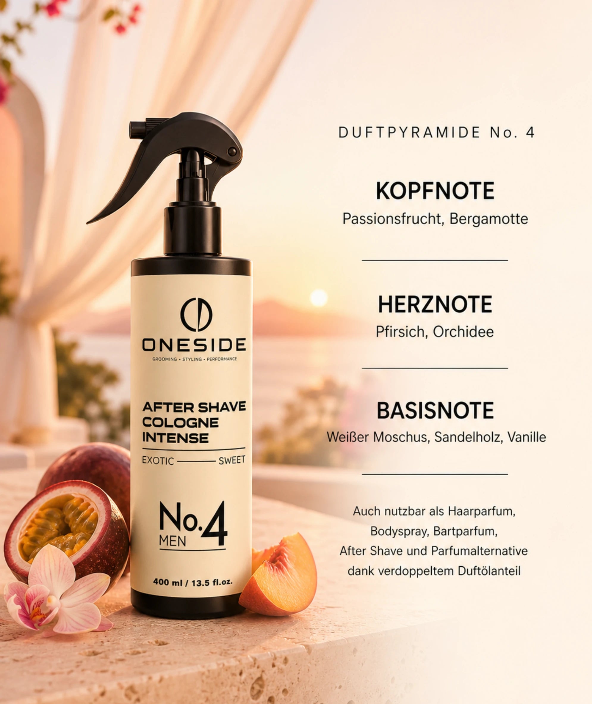 ONESIDE After Shave Cologne Intense No. 4 - Exotic Sweet