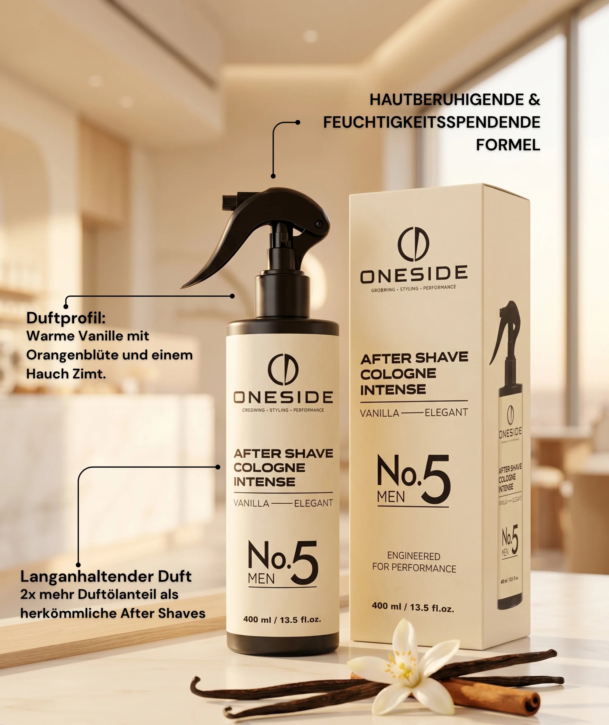 ONESIDE After Shave Cologne Intense No. 5 - Vanilla Elegant