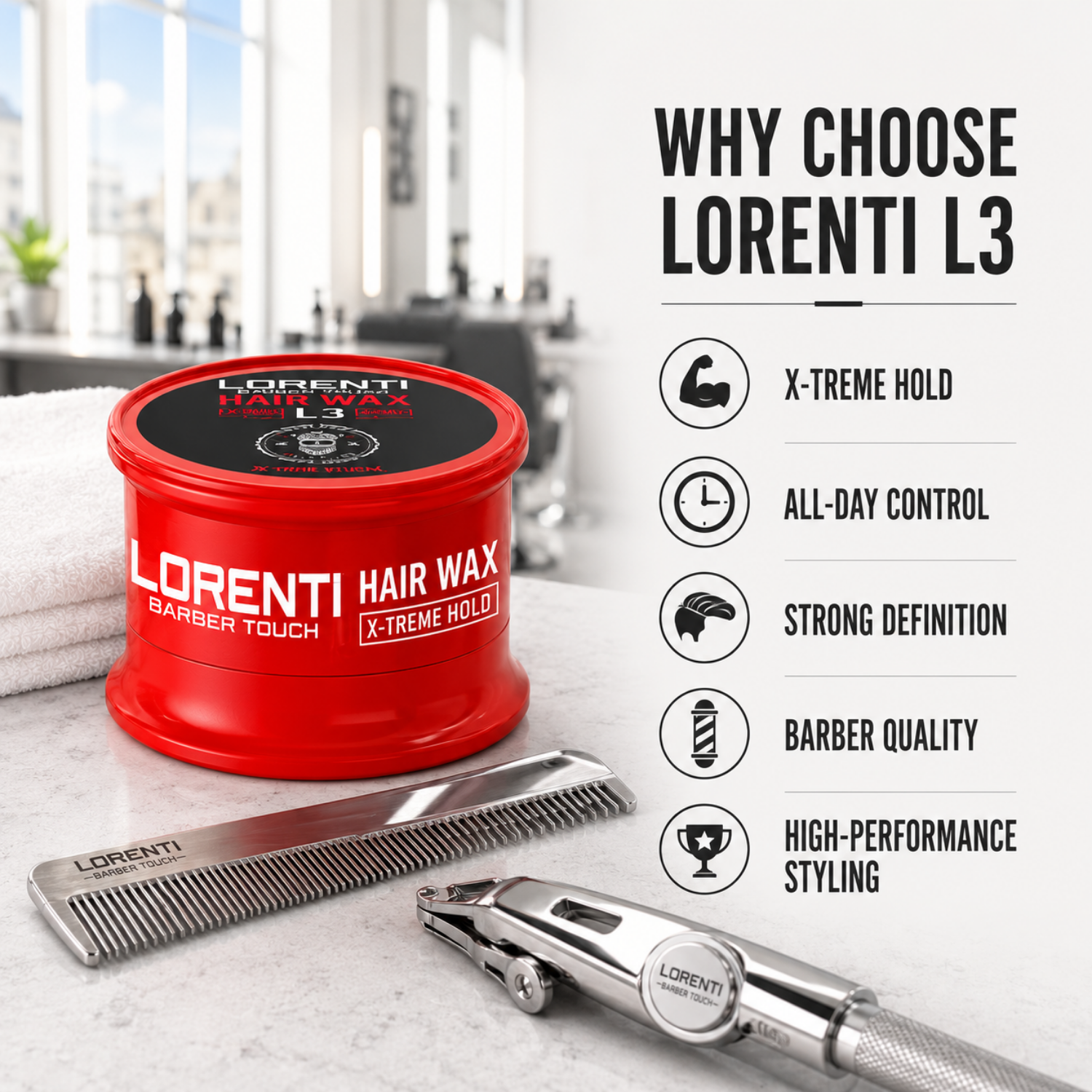 Lorenti Hair Wax L3 X-Treme Hold – Extra Starkes Haarwachs 150ml