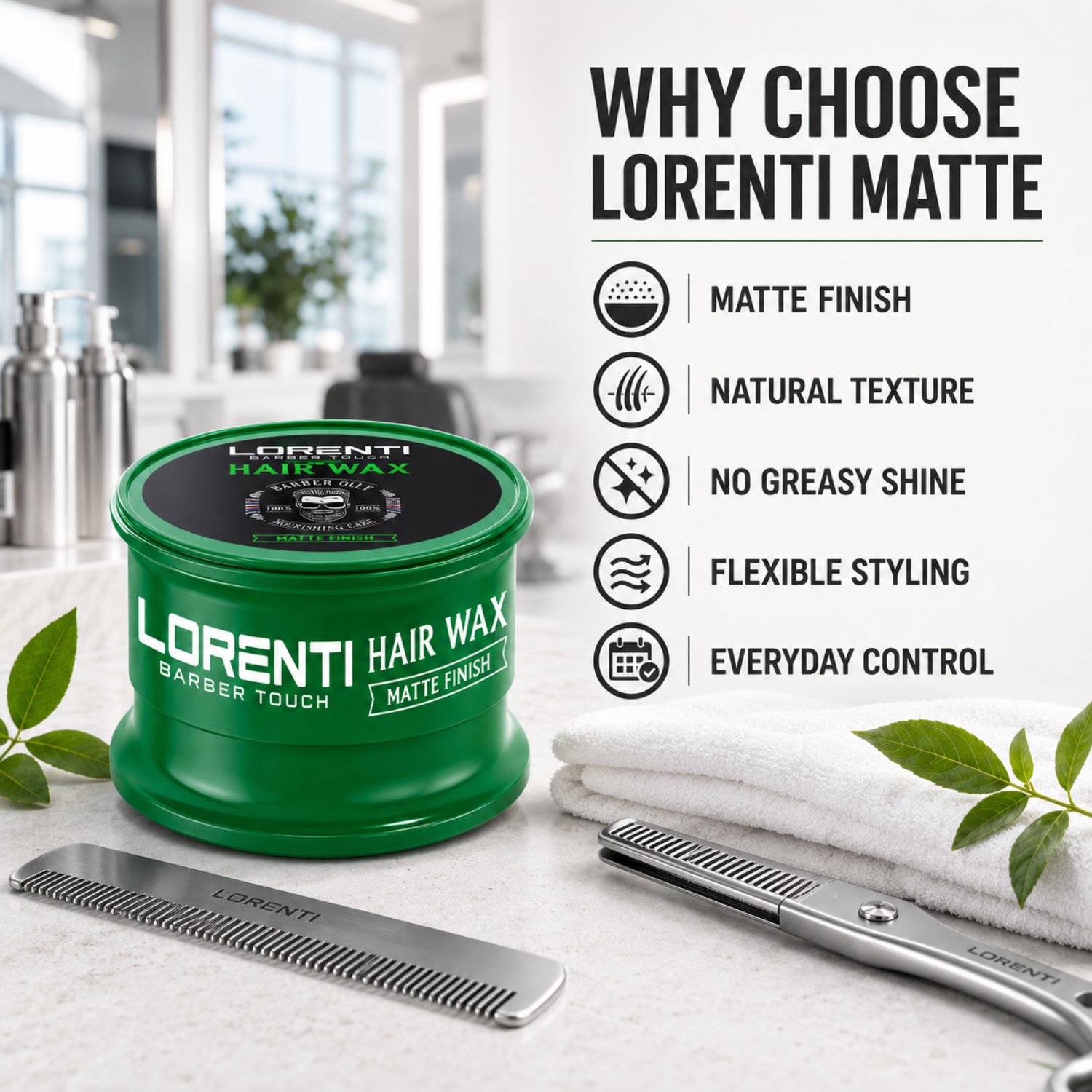 Lorenti Hair Wax Matte Finish – Mattes Haarwachs für Herren 150ml