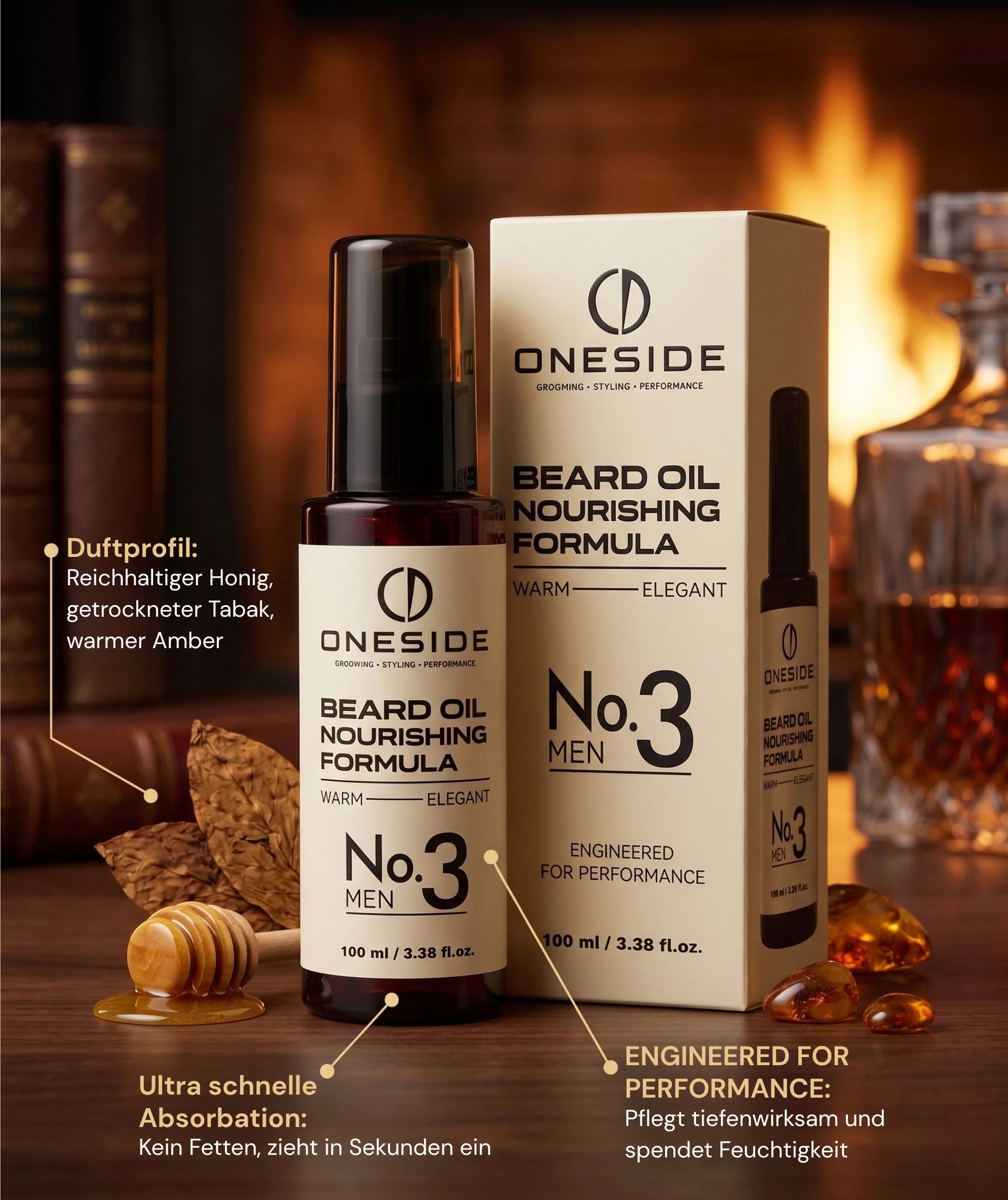 ONESIDE Beard Oil Nourishing Formula No. 3 - Warm Elegant