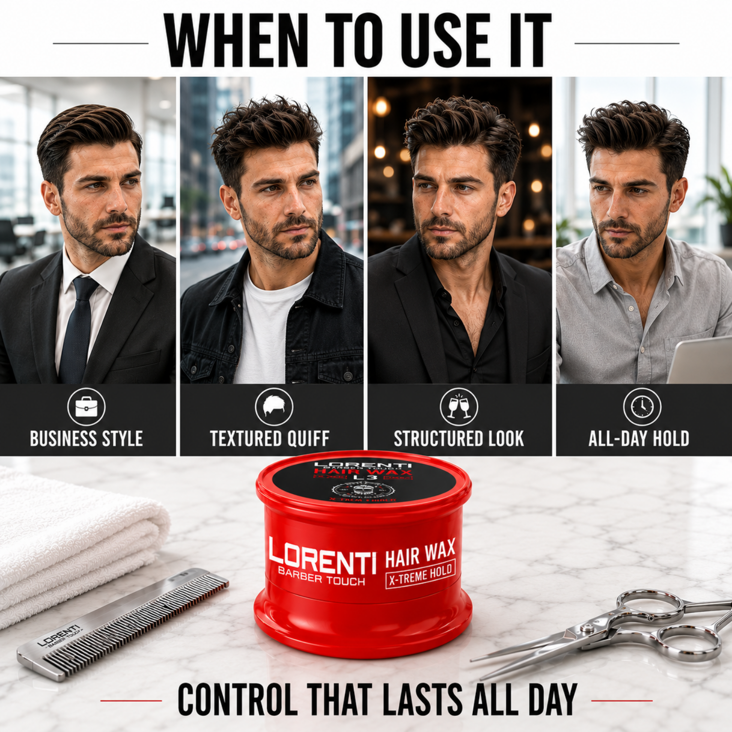 Lorenti Hair Wax L3 X-Treme Hold – Extra Starkes Haarwachs 150ml
