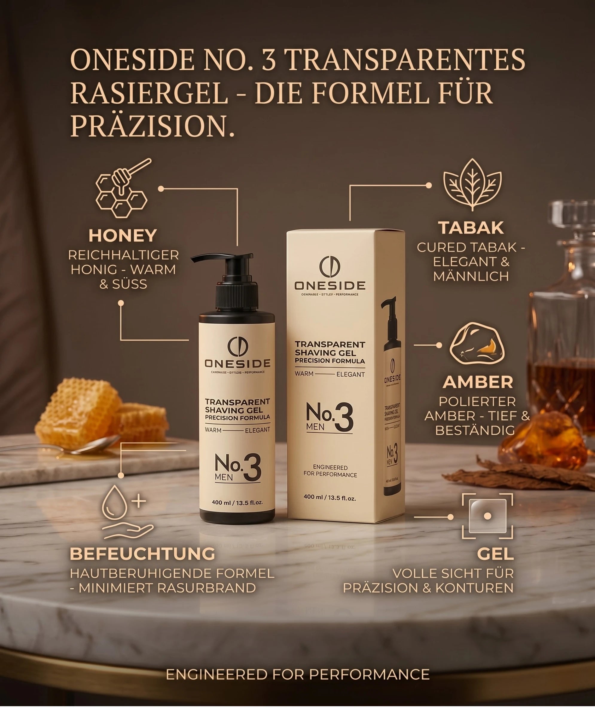 ONESIDE Transparent Shaving Gel No. 3 - Warm Elegant